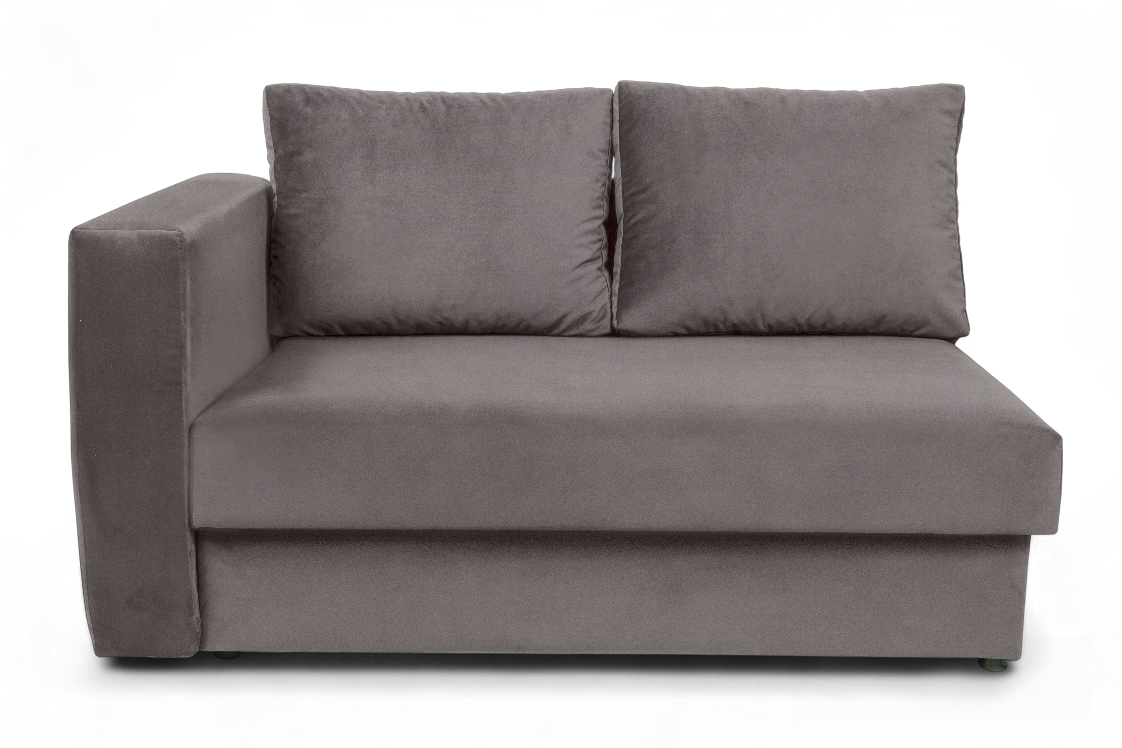 Váľanda Matej s úložným priestorom pravá - 200x80 cm - hnedý velúr Velluto 17 Detská pohovka/posteľ pravá strana rozkladany s úložným priestorom Maciek - Hnedý zamat Velluto 17