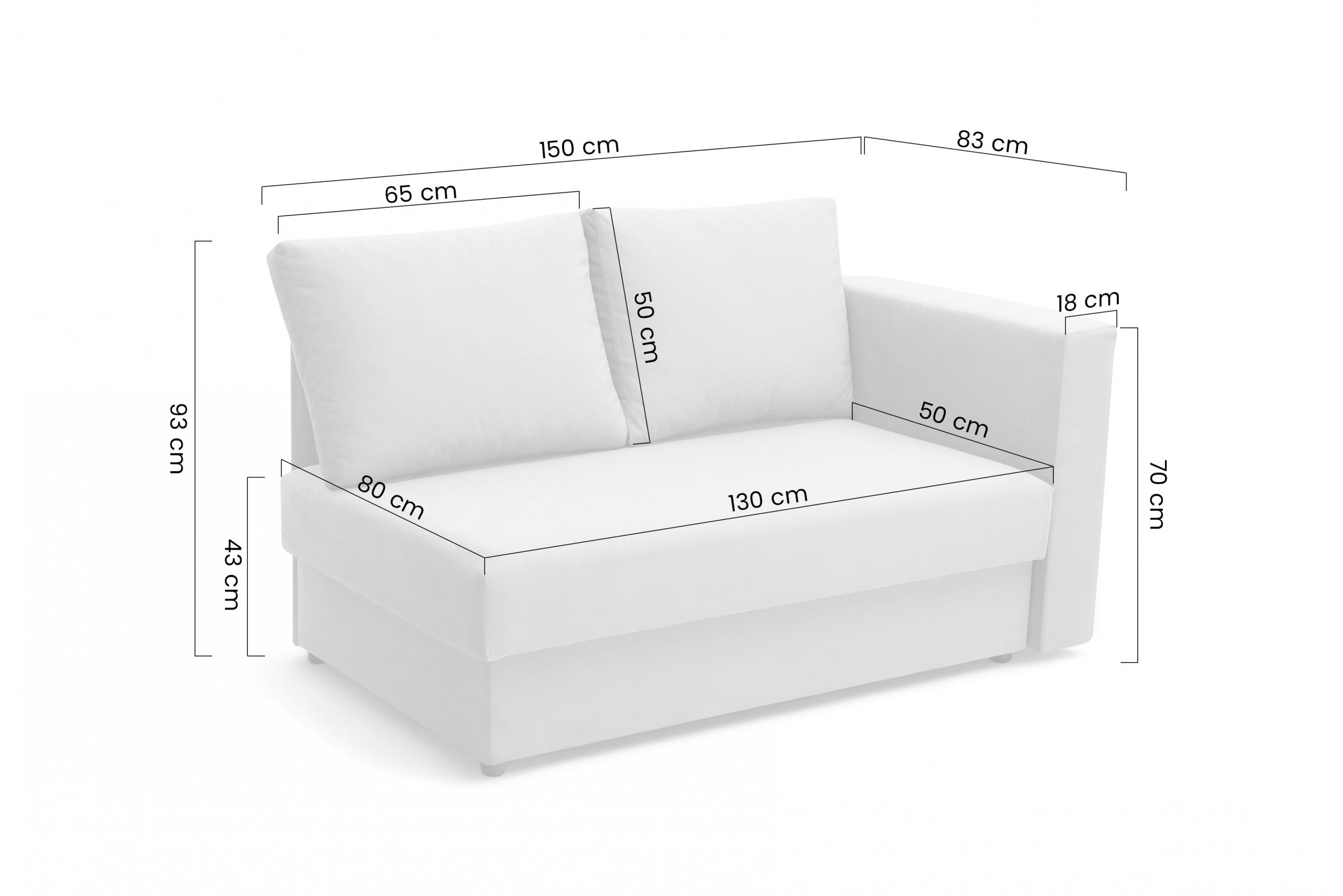 Váľanda Matej s úložným priestorom pravá - 200x80 cm - hnedý velúr Velluto 17 Detská pohovka/posteľ pravá strana rozkladany s úložným priestorom Maciek - Hnedý zamat Velluto 17