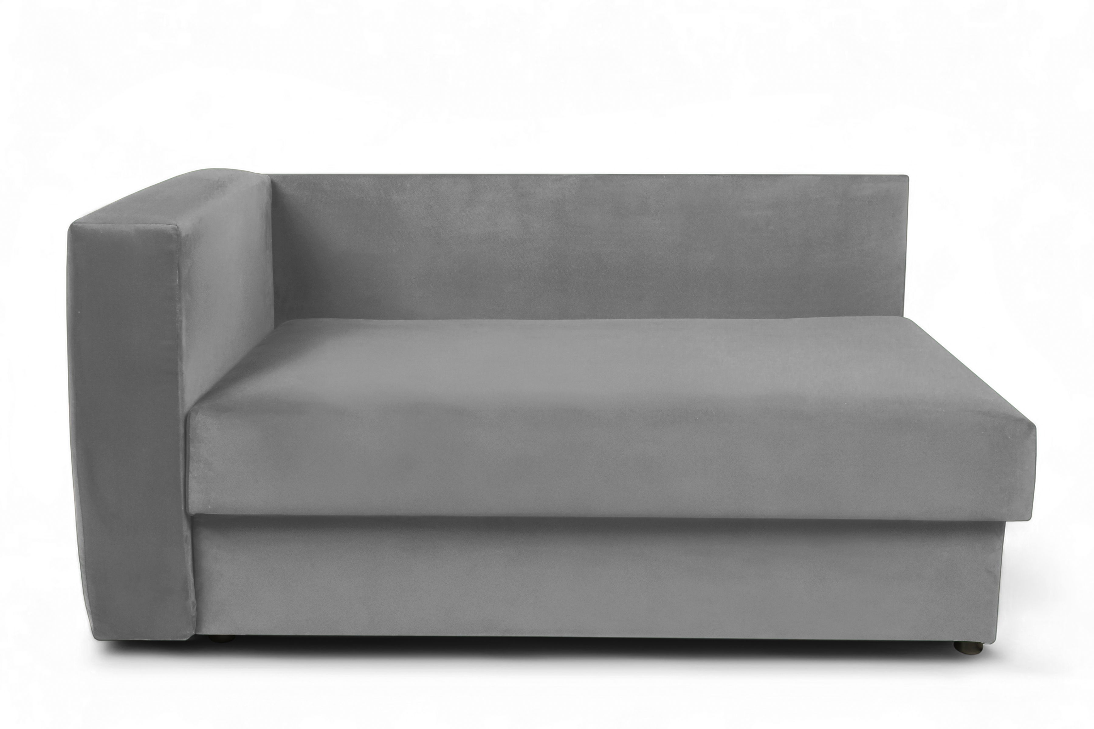 Váľanda Matej pravá 200x80 cm s úložným priestorom – sivý velúr Velluto 16 Detská pohovka/posteľ pravá strana rozkladany s úložným priestorom Maciek - šedý zamat Velluto 16