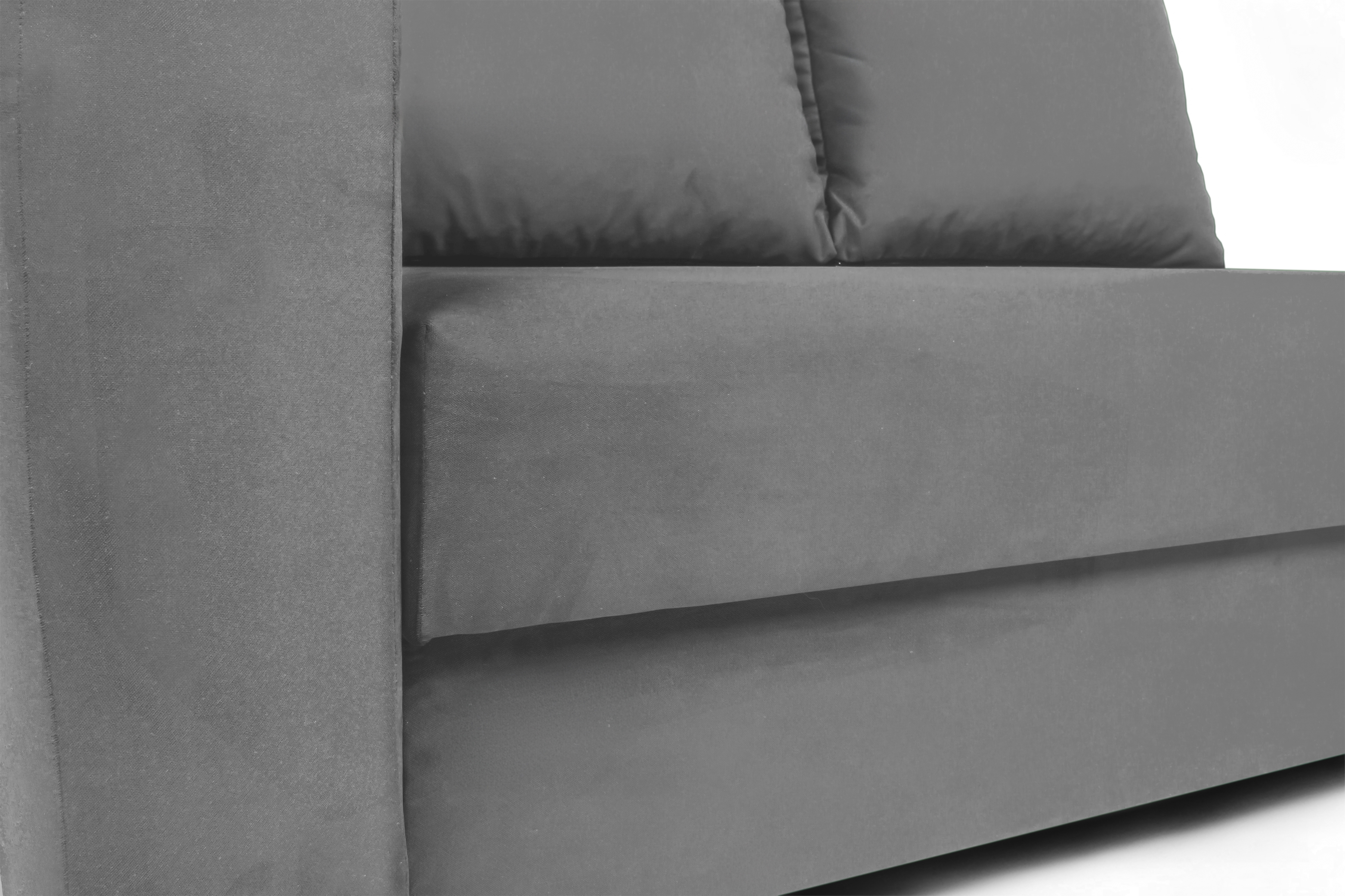 Váľanda Matej pravá 200x80 cm s úložným priestorom – sivý velúr Velluto 16 Detská pohovka/posteľ pravá strana rozkladany s úložným priestorom Maciek - šedý zamat Velluto 16