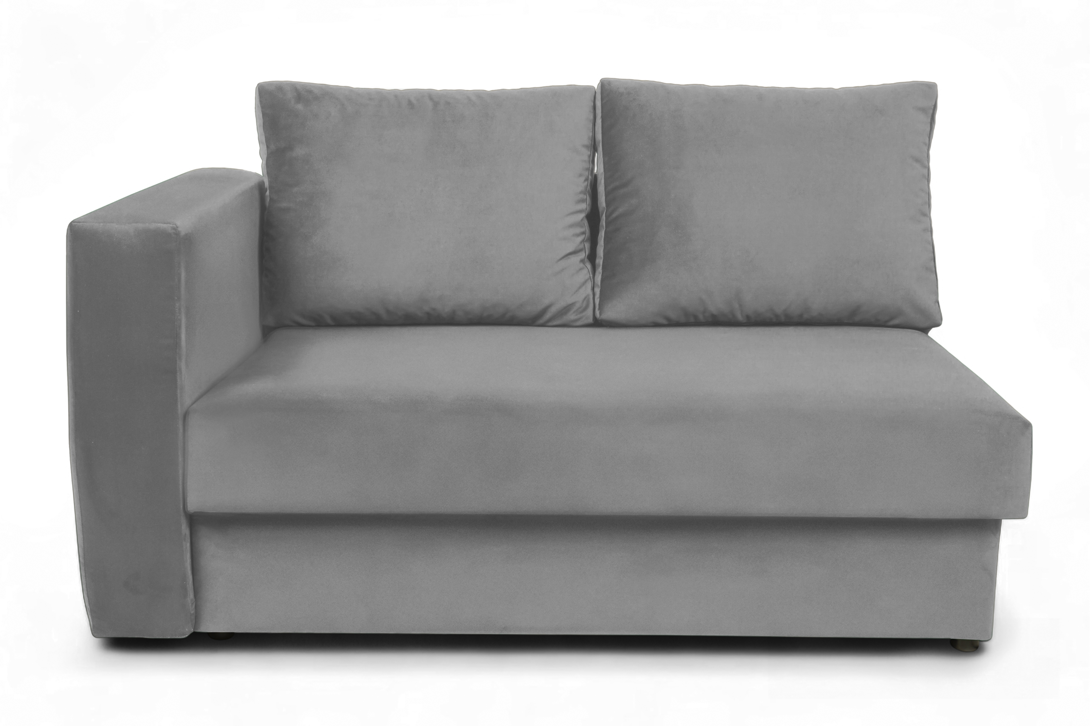 Váľanda Matej pravá 200x80 cm s úložným priestorom – sivý velúr Velluto 16 Detská pohovka/posteľ pravá strana rozkladany s úložným priestorom Maciek - šedý zamat Velluto 16