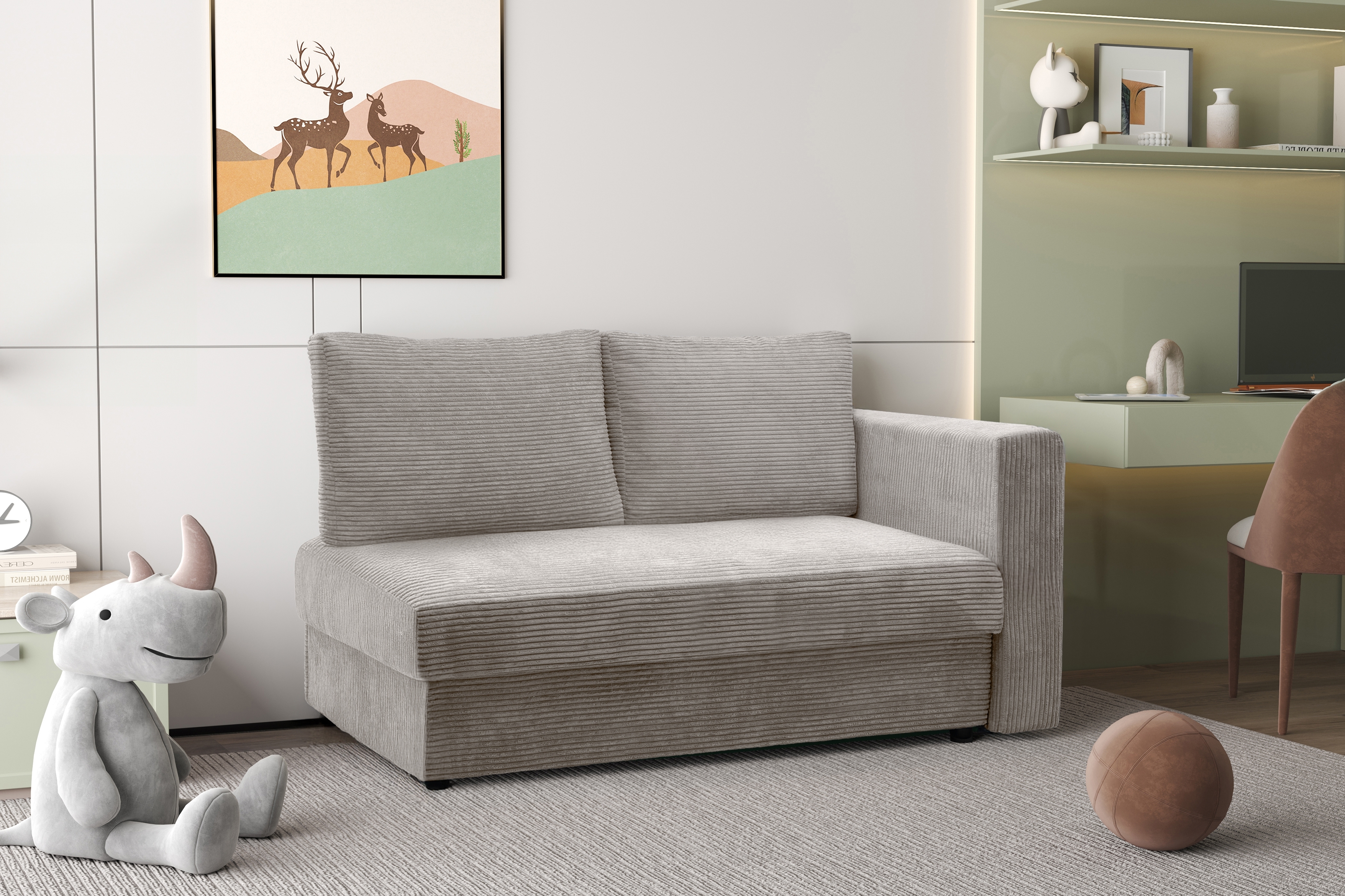 Detská pohovka/posteľ rozkladany Maciek Ľavá strana - béžový MENČESTER Lincoln 83 Detská pohovka/posteľ rozkladany Maciek Ľavá strana - béžový MENČESTER Lincoln 83