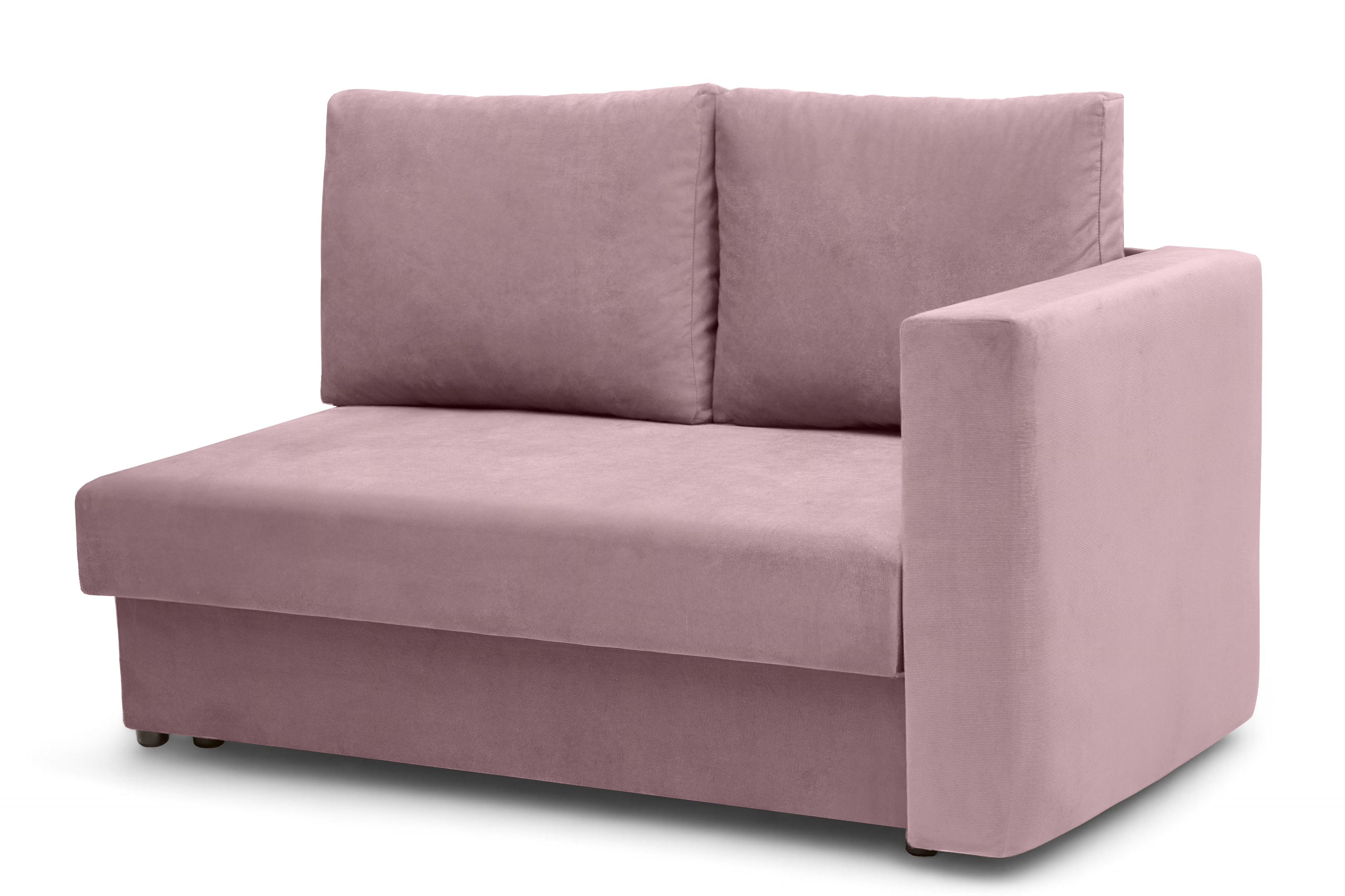 Váľanda Matej s úložným priestorom ľavá - 200x80 cm - ružový zamat Kronos 27 Detská pohovka/posteľ rozkladany Maciek Ľavá strana - Ružová zamat Kronos 27 