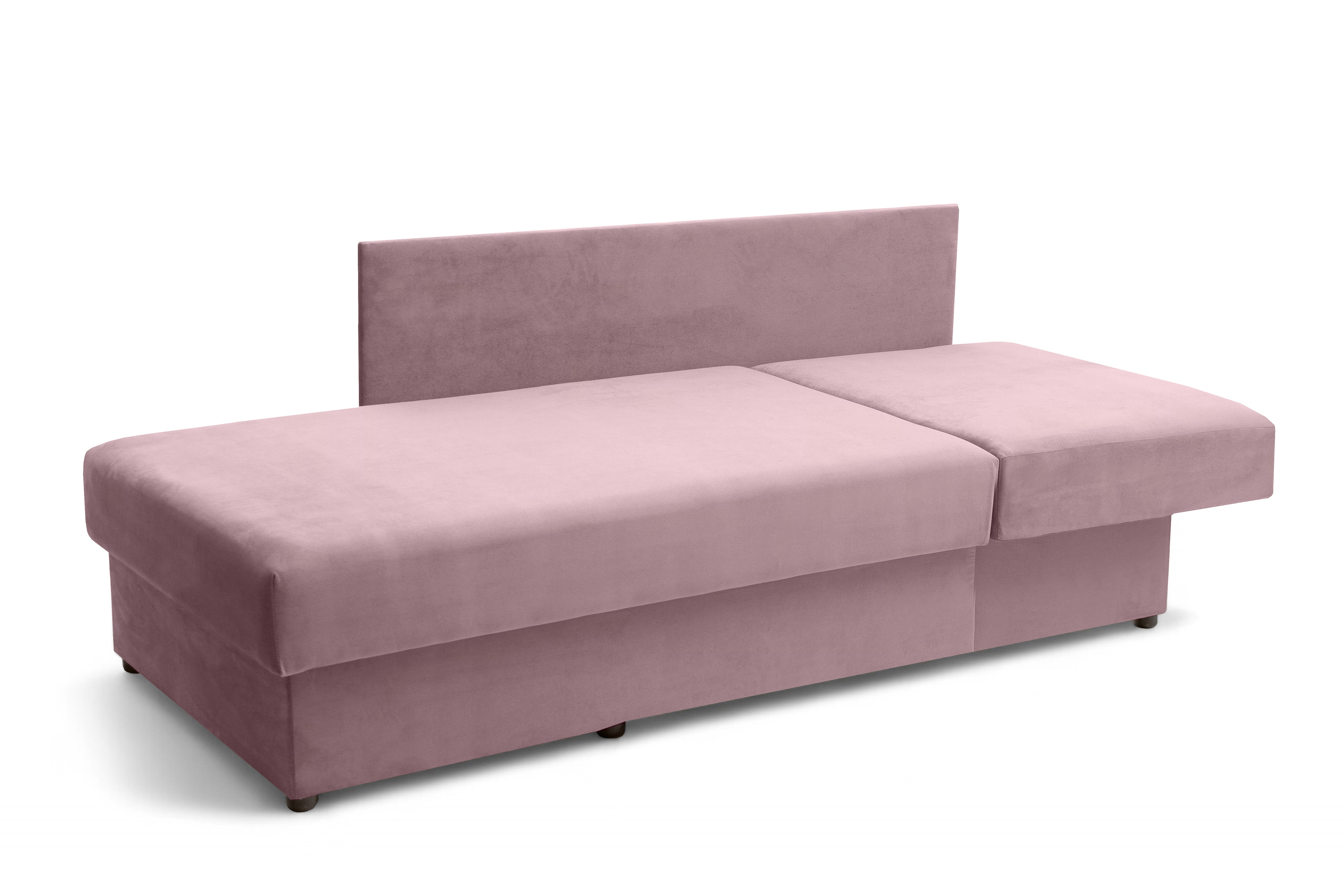 Váľanda Matej s úložným priestorom ľavá - 200x80 cm - ružový zamat Kronos 27 Detská pohovka/posteľ rozkladany Maciek Ľavá strana - Ružová zamat Kronos 27 