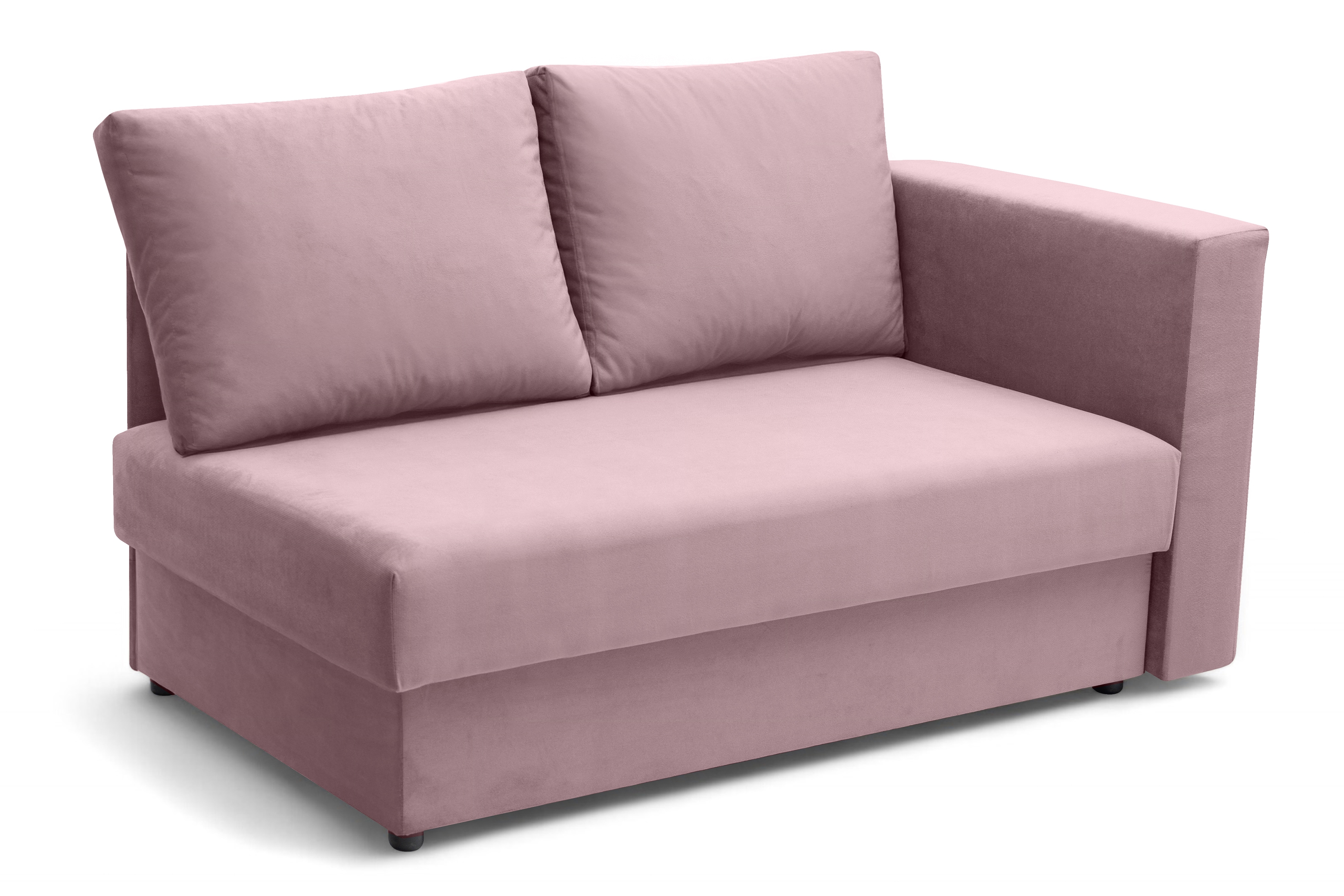 Váľanda Matej s úložným priestorom ľavá - 200x80 cm - ružový zamat Kronos 27 Detská pohovka/posteľ rozkladany Maciek Ľavá strana - Ružová zamat Kronos 27 