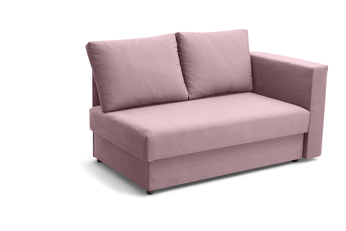 Váľanda Matej s úložným priestorom ľavá - 200x80 cm - ružový zamat Kronos 27 Detská pohovka/posteľ rozkladany Maciek Ľavá strana - Ružová zamat Kronos 27 