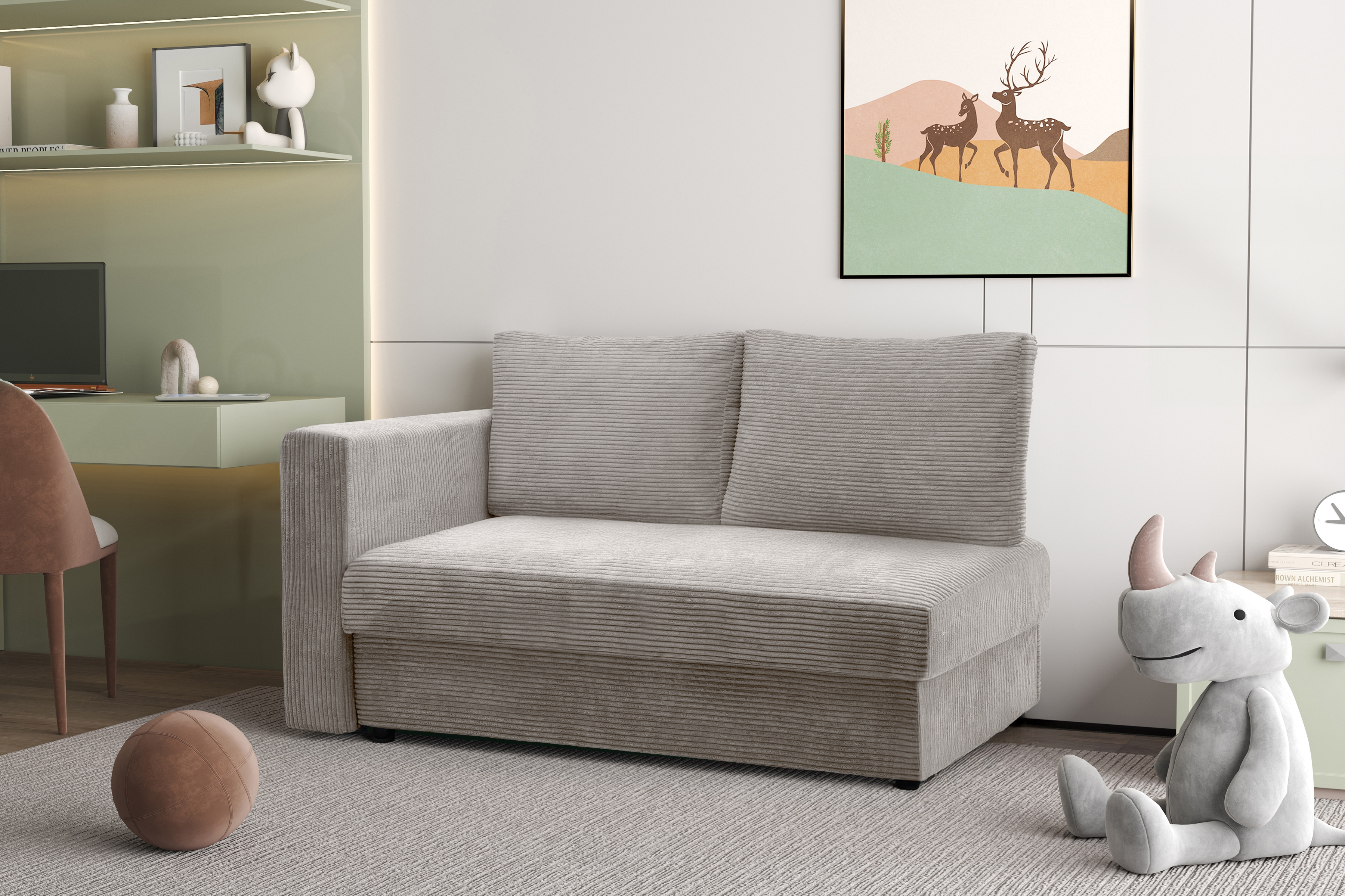 Válenda/Postel rozkladany Maciek pravá - béžová manšestr Lincoln 83 Válenda/Postel rozkladany Maciek pravá - béžová manšestr Lincoln 83