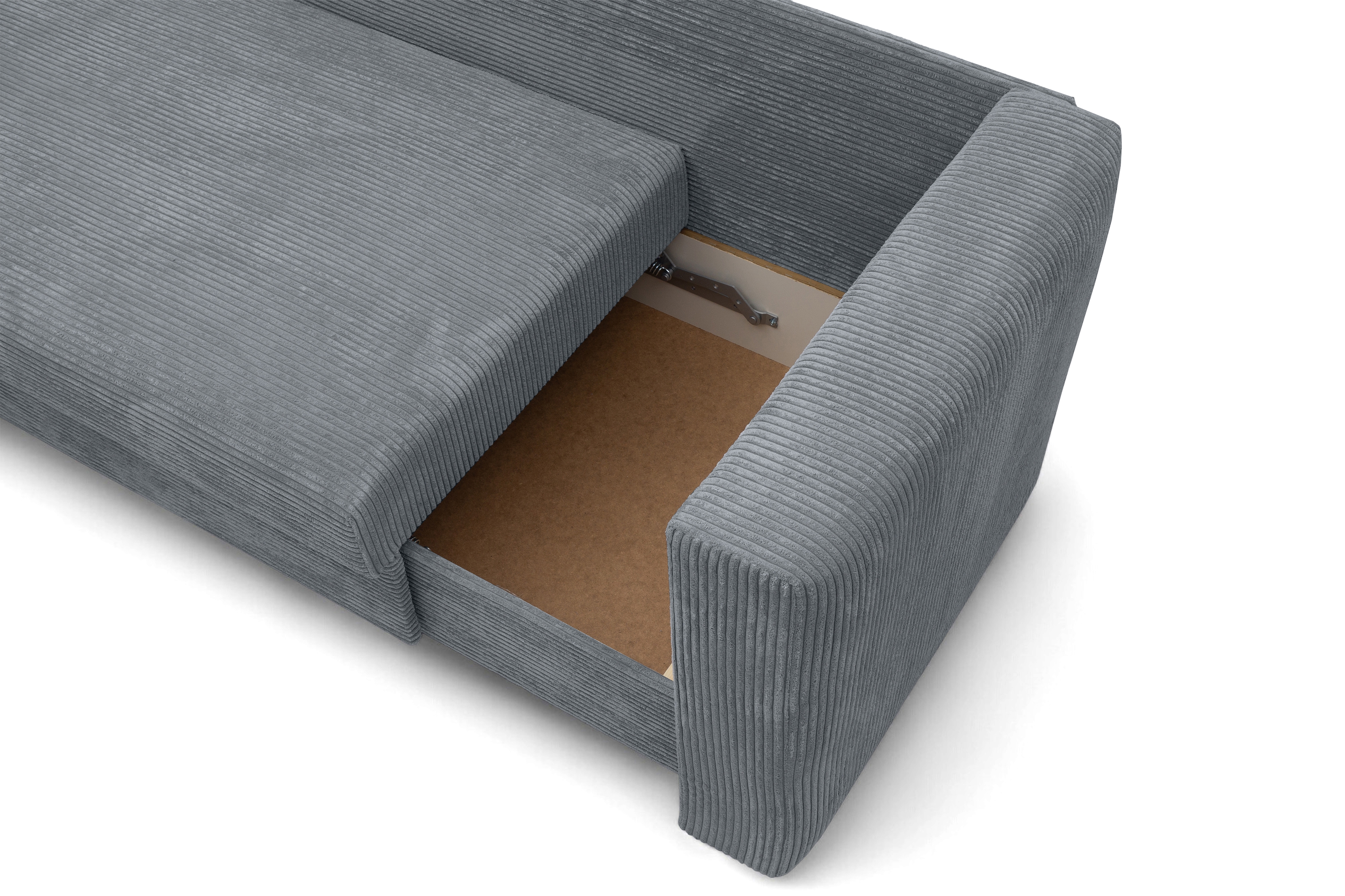 Váľanda Matej s úložným priestorom ľavá - 200x80 cm - sivý menčester Lincoln 85 Detská pohovka/posteľ rozkladany s úložným priestorom Maciek Ľavá strana - šedý MENČESTER Lincoln 85