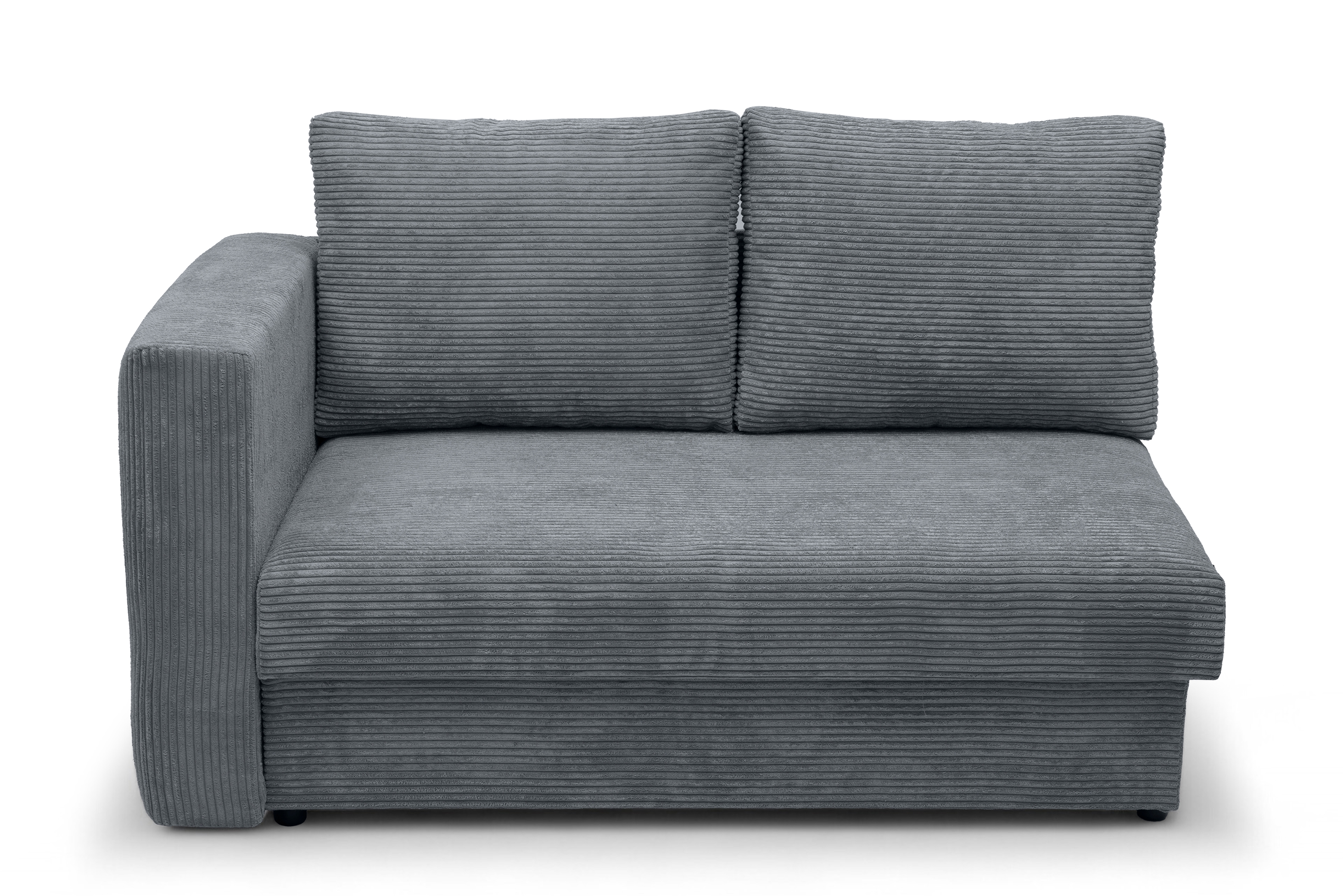 Rozkládací válenda s úložným prostorem Maciek pravá - šedá Lincoln 85 Válenda/Postel rozkladany s úložným prostorem Maciek pravá - šedá manšestr Lincoln 85