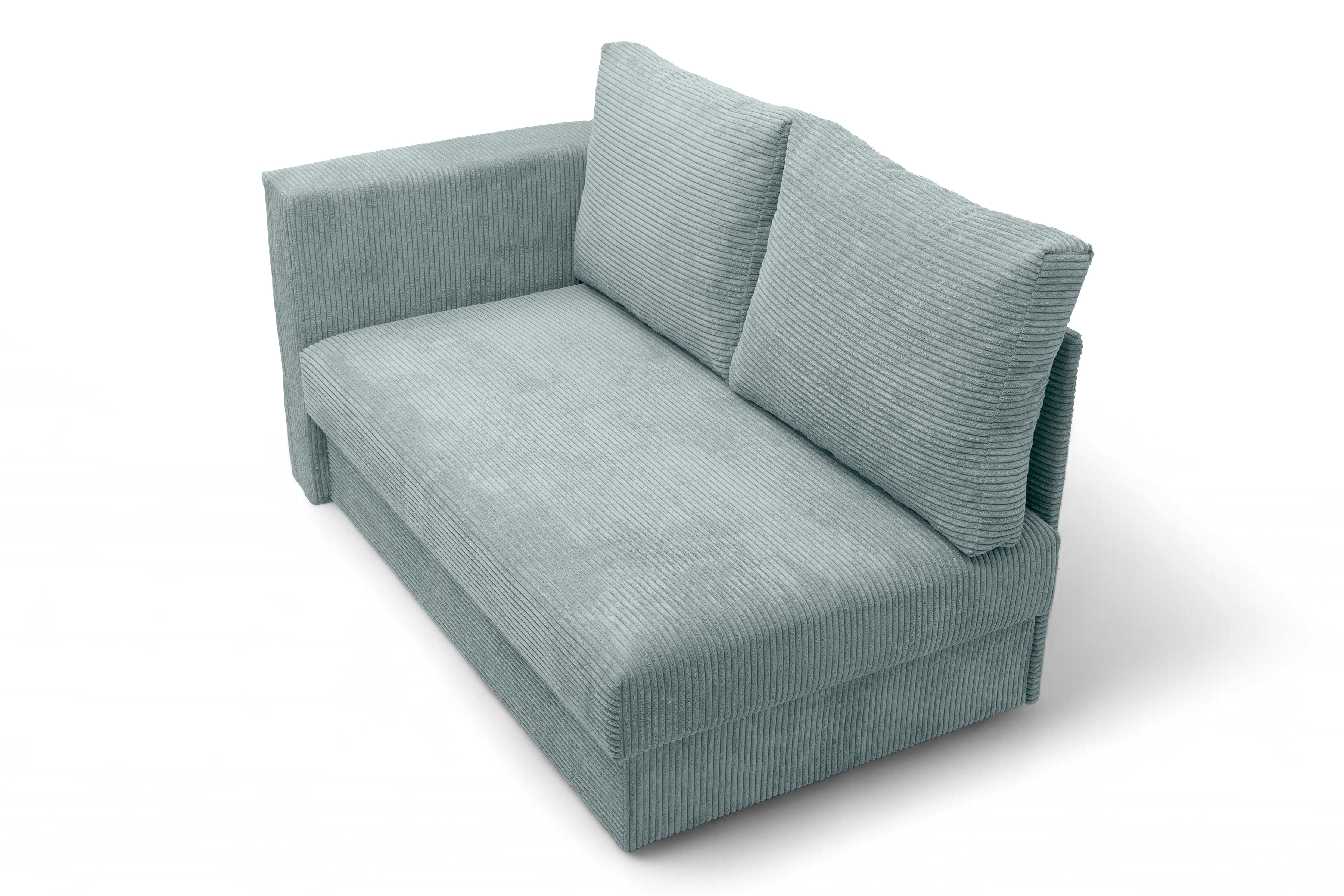 Váľanda Matej s úložným priestorom pravá - 200x80 cm - zelený menčester Lincoln 72 Detská pohovka/posteľ rozkladany s úložným priestorom Maciek pravá strana - Zelený MENČESTER Lincoln 72