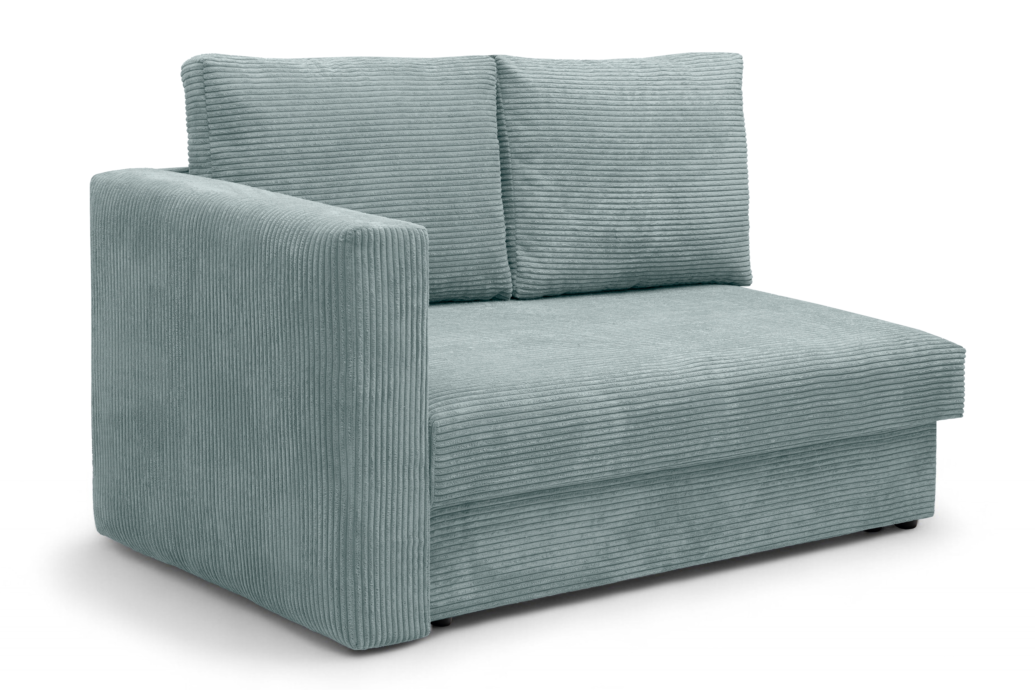 Váľanda Matej s úložným priestorom pravá - 200x80 cm - zelený menčester Lincoln 72 Detská pohovka/posteľ rozkladany s úložným priestorom Maciek pravá strana - Zelený MENČESTER Lincoln 72