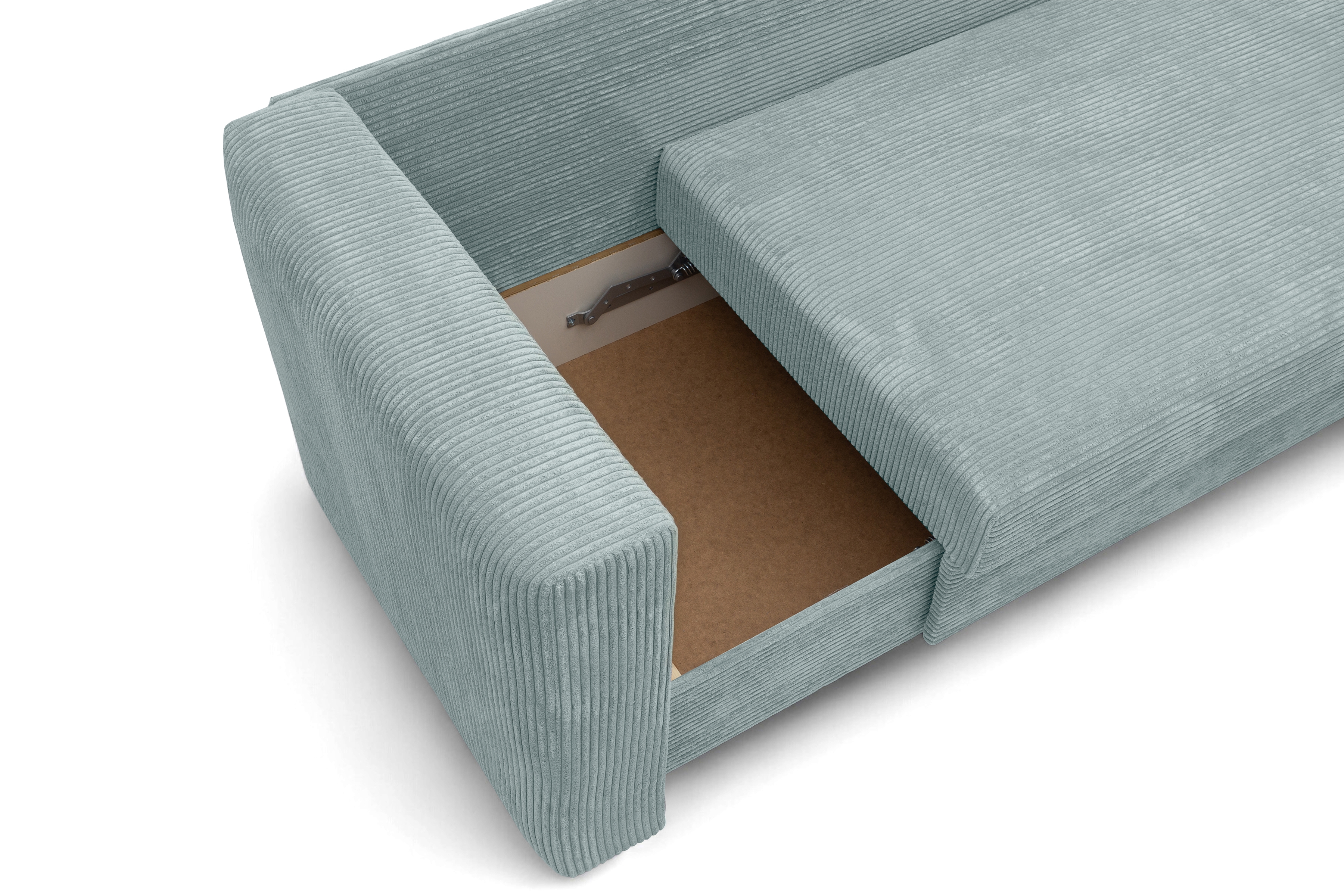 Váľanda Matej s úložným priestorom pravá - 200x80 cm - zelený menčester Lincoln 72 Detská pohovka/posteľ rozkladany s úložným priestorom Maciek pravá strana - Zelený MENČESTER Lincoln 72