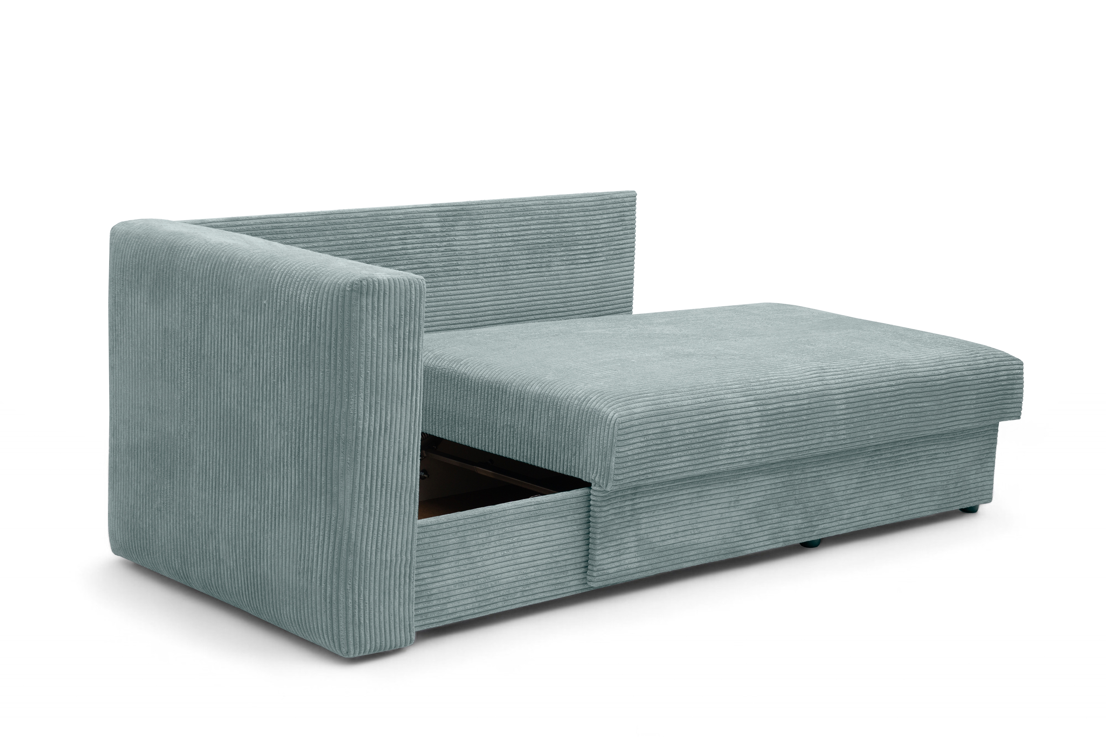 Váľanda Matej s úložným priestorom pravá - 200x80 cm - zelený menčester Lincoln 72 Detská pohovka/posteľ rozkladany s úložným priestorom Maciek pravá strana - Zelený MENČESTER Lincoln 72