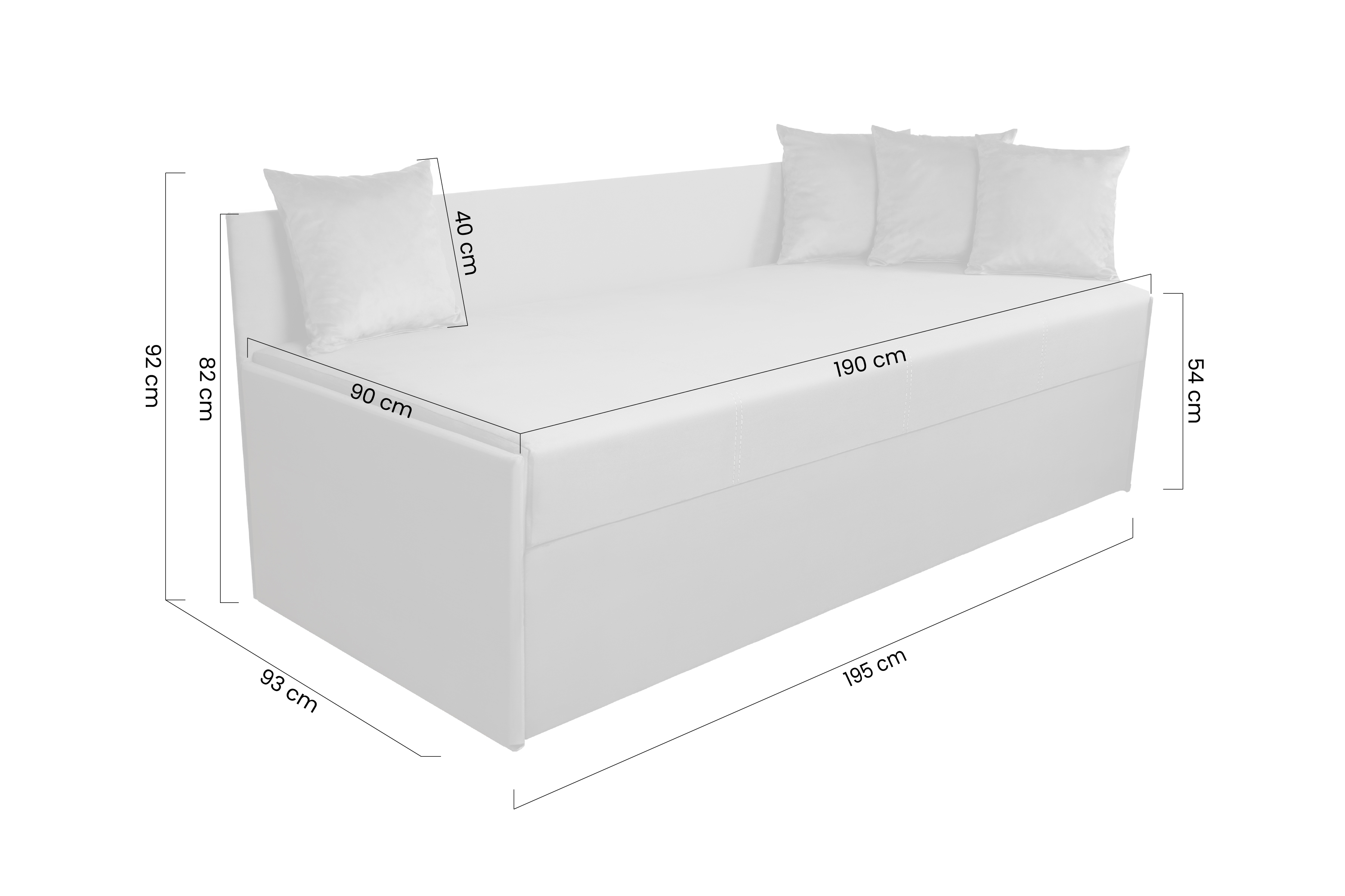 Váľanda Patrik 195 cm Detská pohovka výsuvna dvojposteľová Patryk