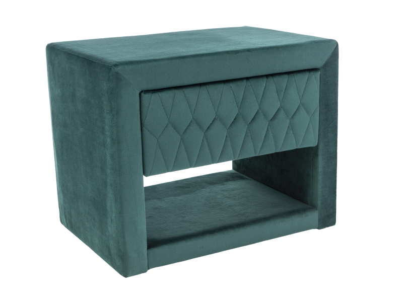 Čalouněný Noční stolek Azurro Velvet - Zelený čalouněná Noční stolek azurro velvet - Zelený