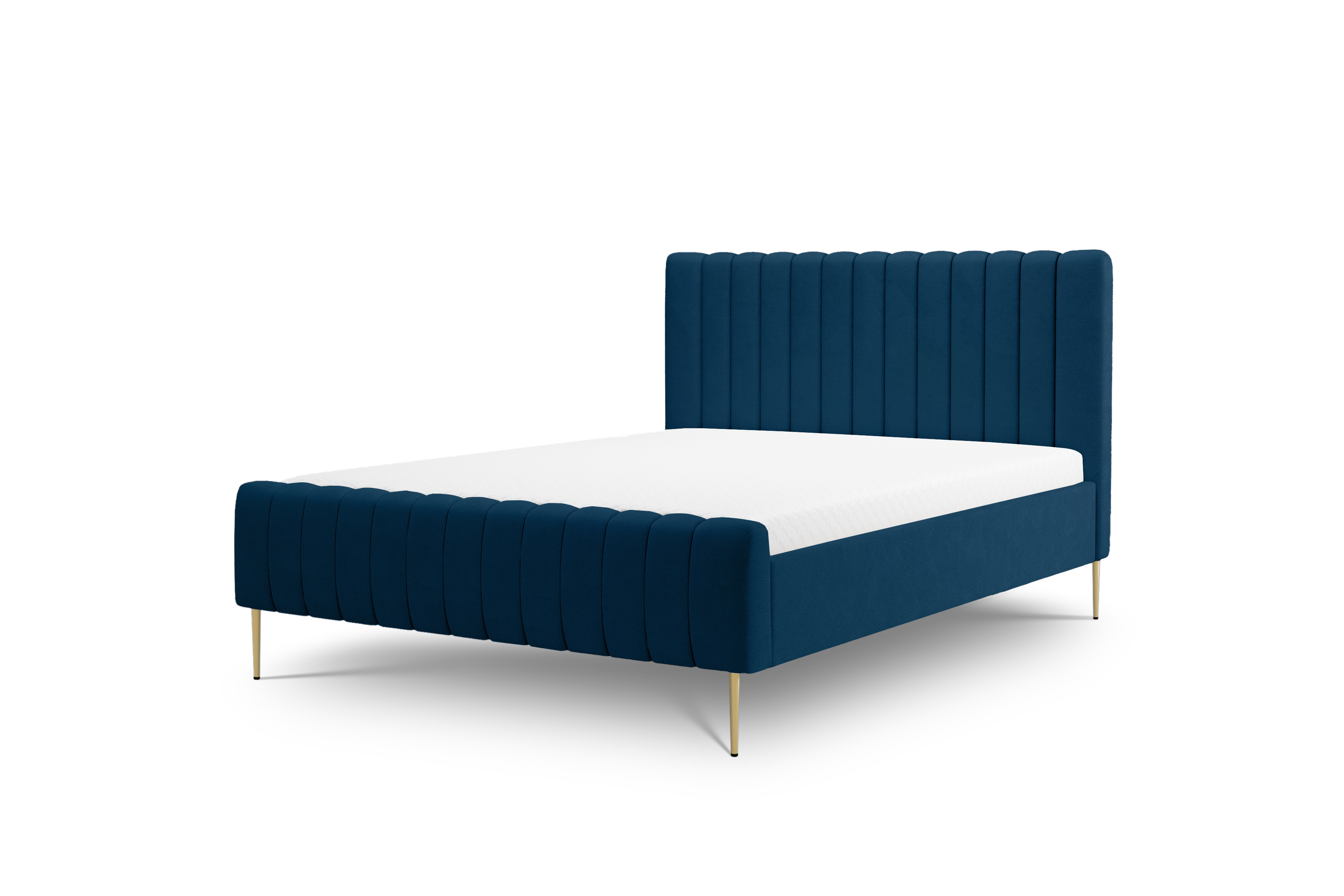 Čalouněná postel Nicole 160x200 - tmavě modrý samet Matt Velvet 79 / zlaté nohy čalouněné Postel Nicole 160x200 - tmavě modrá samet Matt Velvet 79  /Nohy zlote