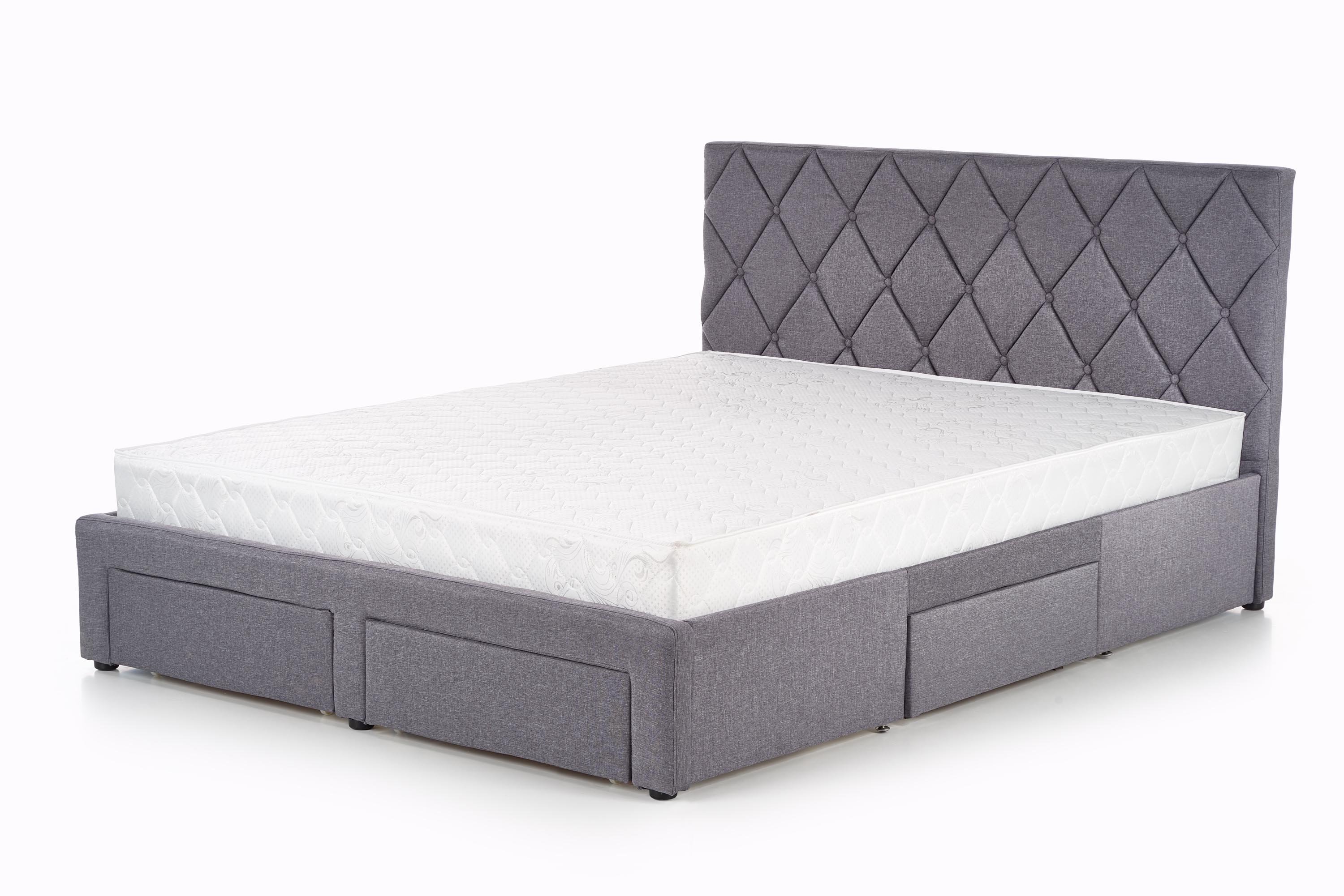 Betina kárpitozott ágy, fiókokkal - 160x200 cm - hamu čalouněné postel s zásuvkami betina 160x200 - popel