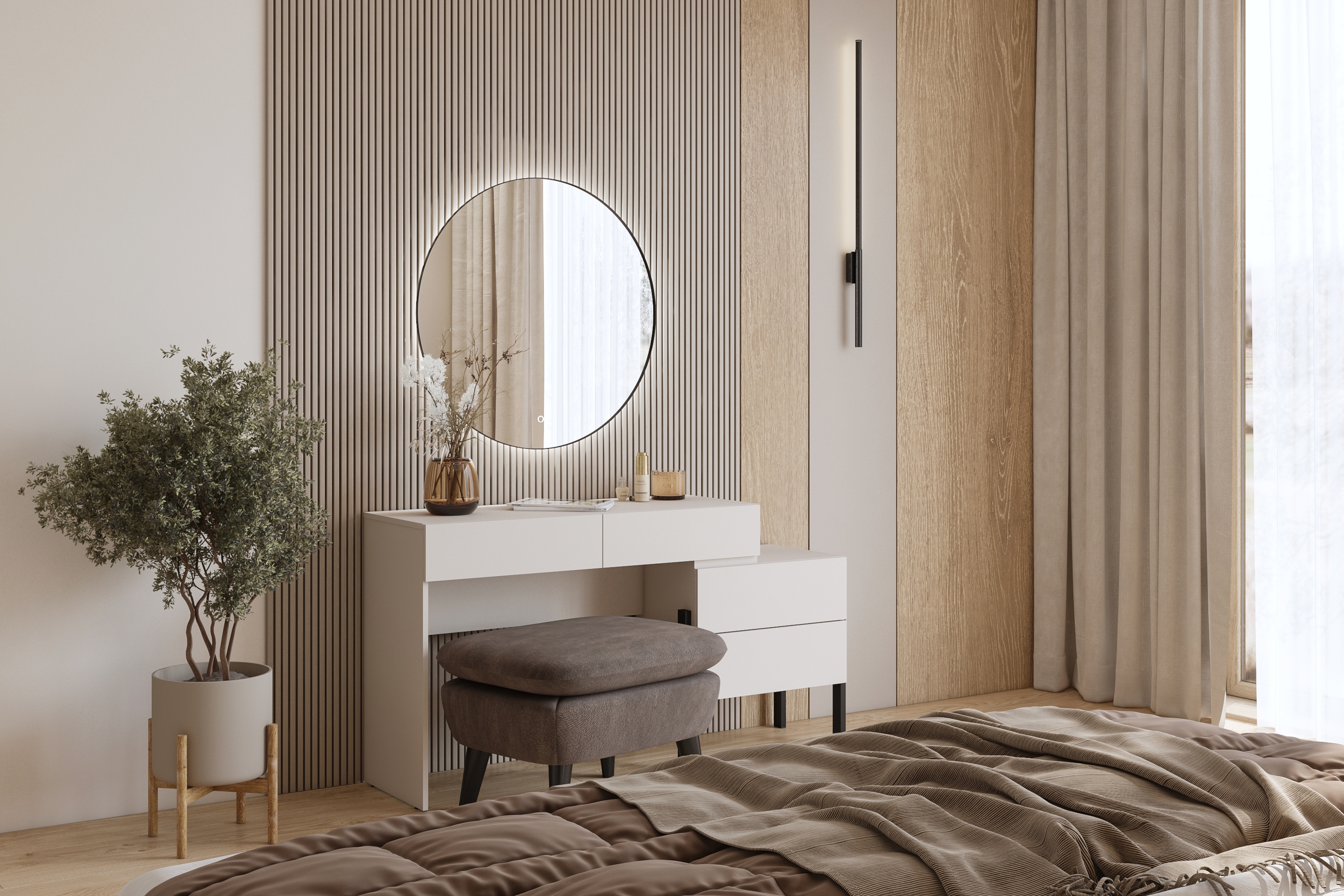 Toaletní stolek / psací stůl Jukon 143 cm se zásuvkami - kašmírová / černé nožky Toaletní stolek Jukon 143 cm se zásuvkami - kašmír / černé nožičky