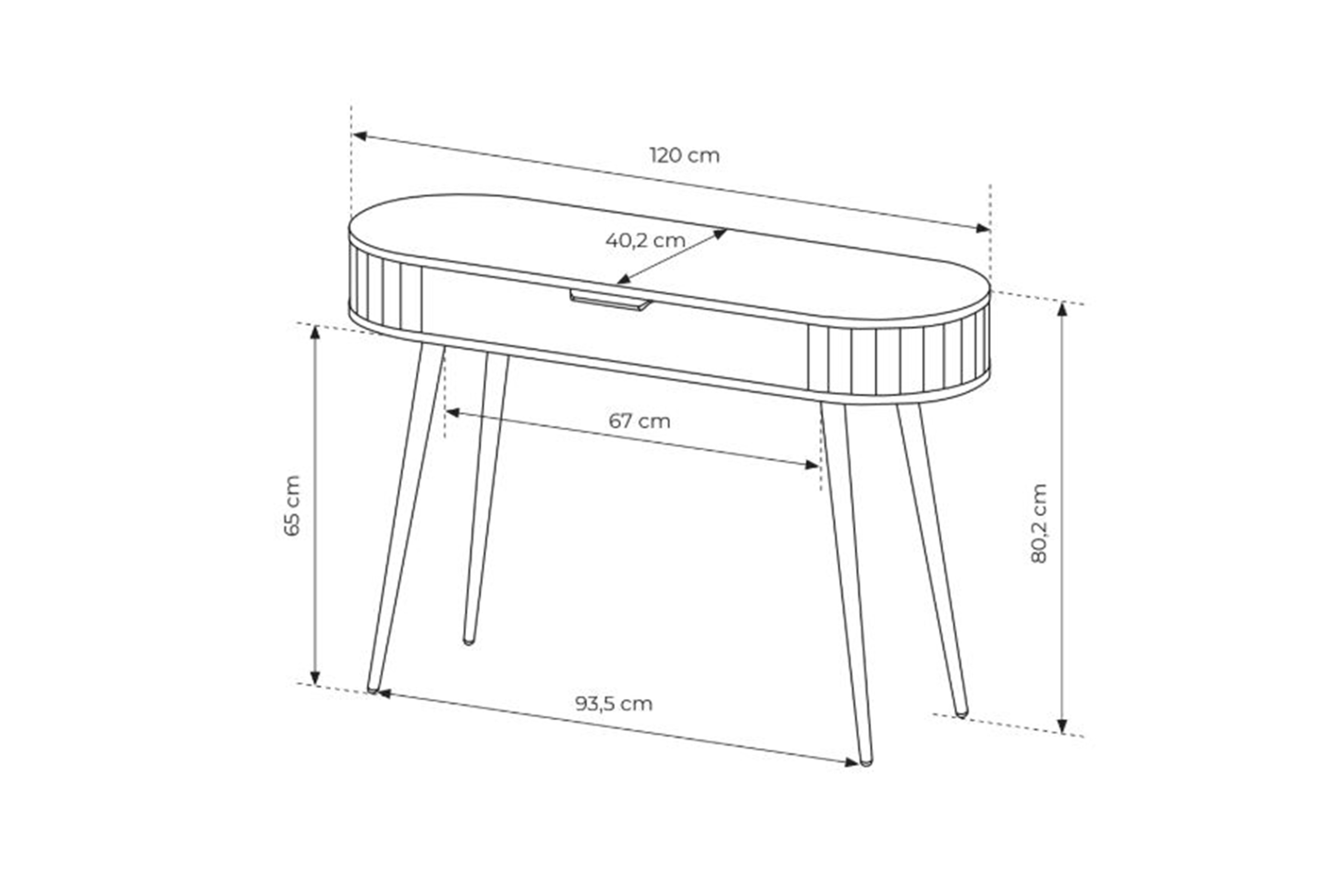 Toaletní stolek Luvio 120 cm se zásuvkou - dub cremona Toaletní stolek Luvio 120 cm z szuflada - dub cremona