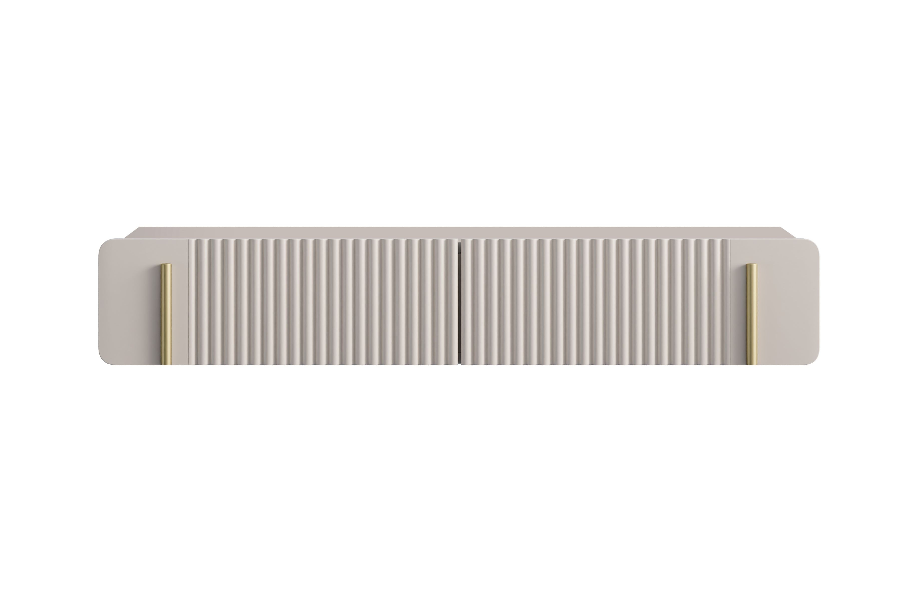 Závěsný toaletní stolek Malmi 100 cm se zásuvkami - kašmírová / zlatá Toaletní stolek Malmi 100 cm závěsná se zásuvkami - kašmír / zlatá