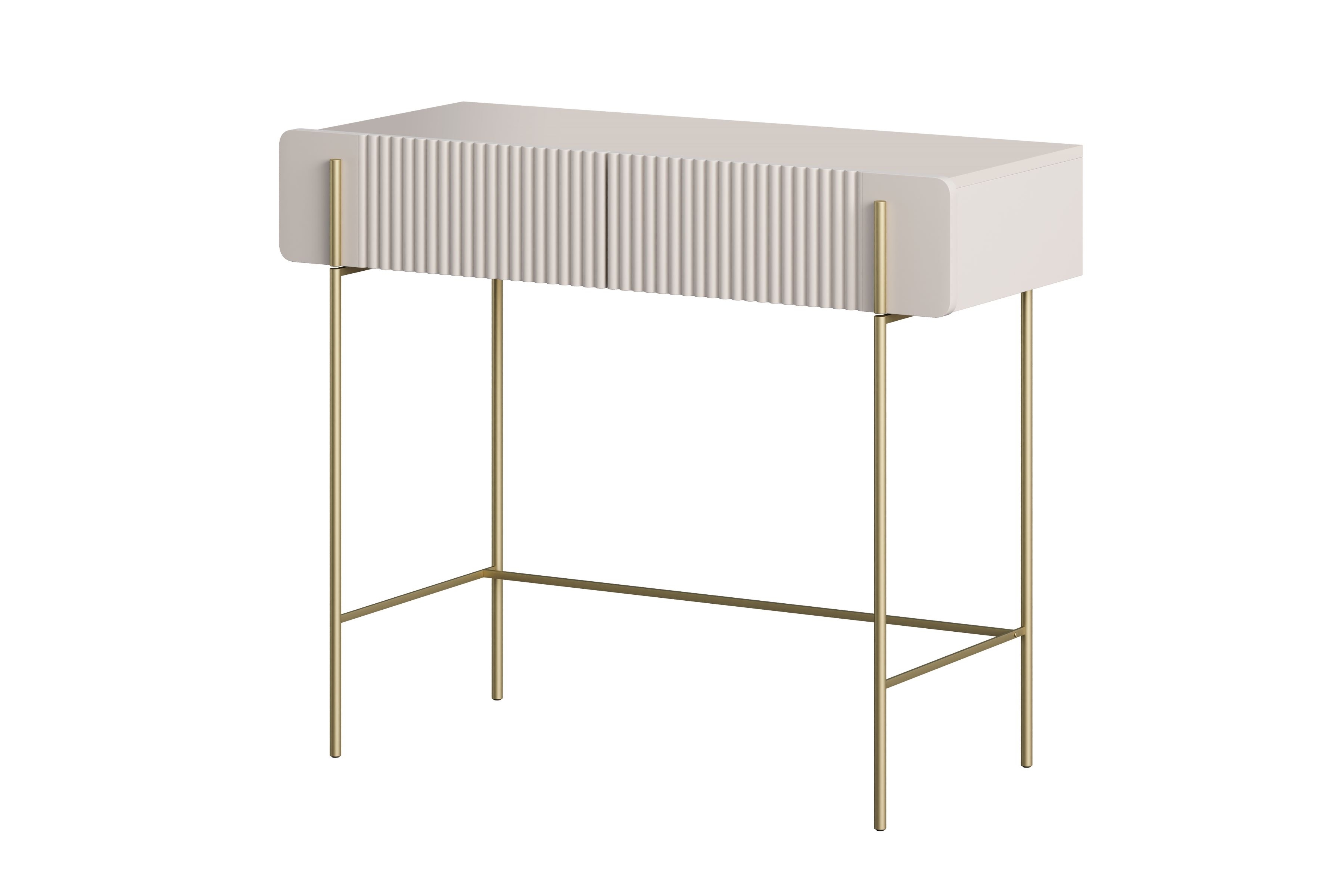 Toaletní stolek Malmi 100 cm se zásuvkami - kašmírová / zlaté nožky Toaletní stolek Malmi 100 cm se zásuvkami - kašmír / zlote nozki