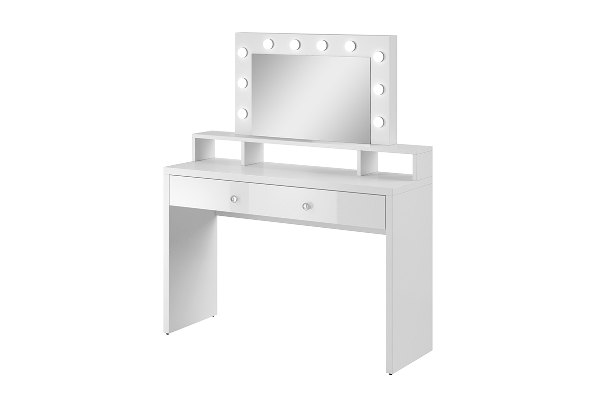 Toaletný stolík s osvetlením Aria - biely lesk Biela Toaletný Stôlík do spálne