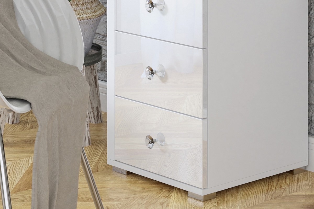 Toaletný stolík Diva s osvetlením i zásuvkami 120 cm - biely mat Toaletný stolík s osvetlením Diva - biely mat - detail 3