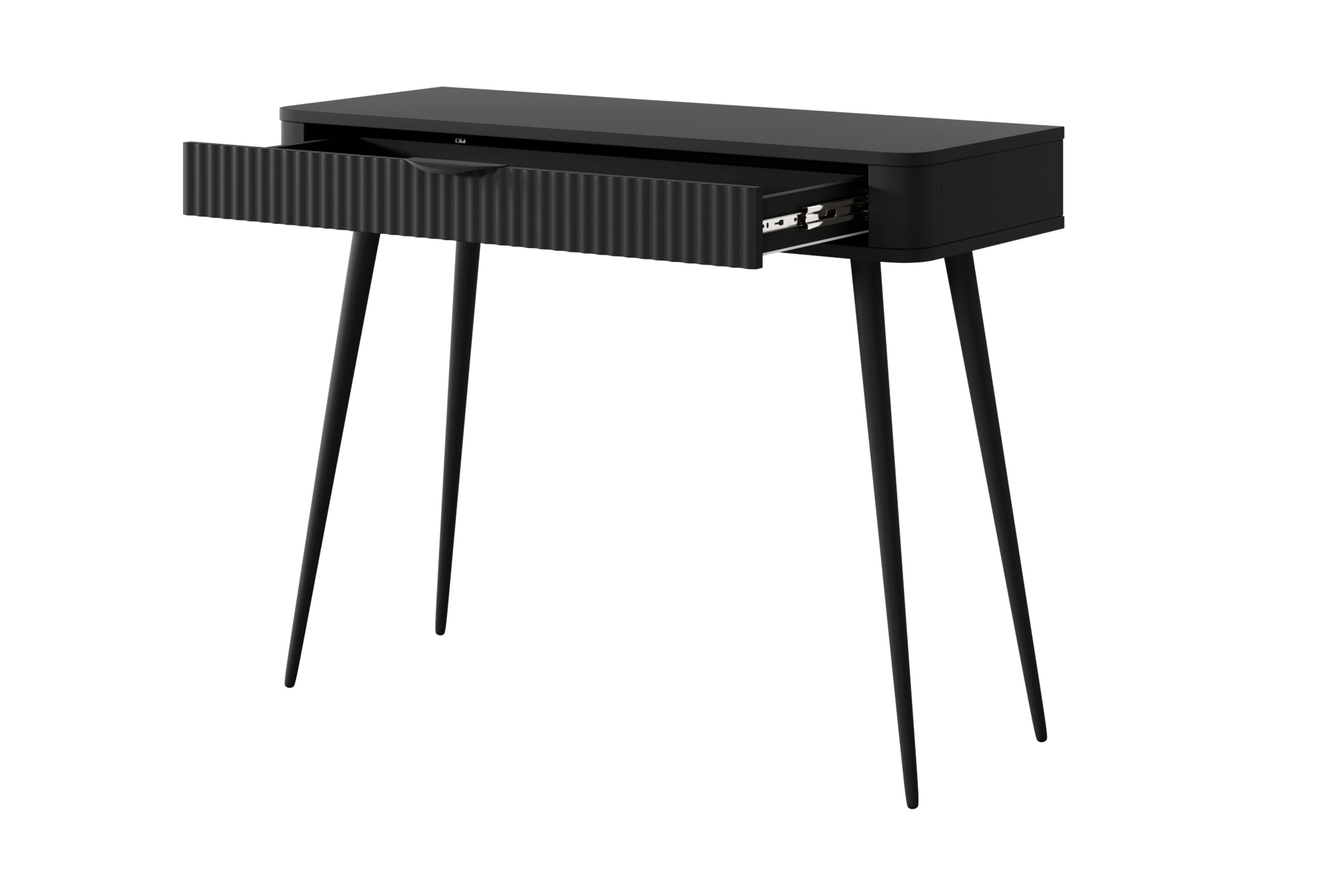 Toaletný stolík Zeliano so zásuvkou 100 cm - čierny / čierne nožičky Toaletný Stolík Zeliano z szuflada 100 cm - Čierny / nožičky čierny