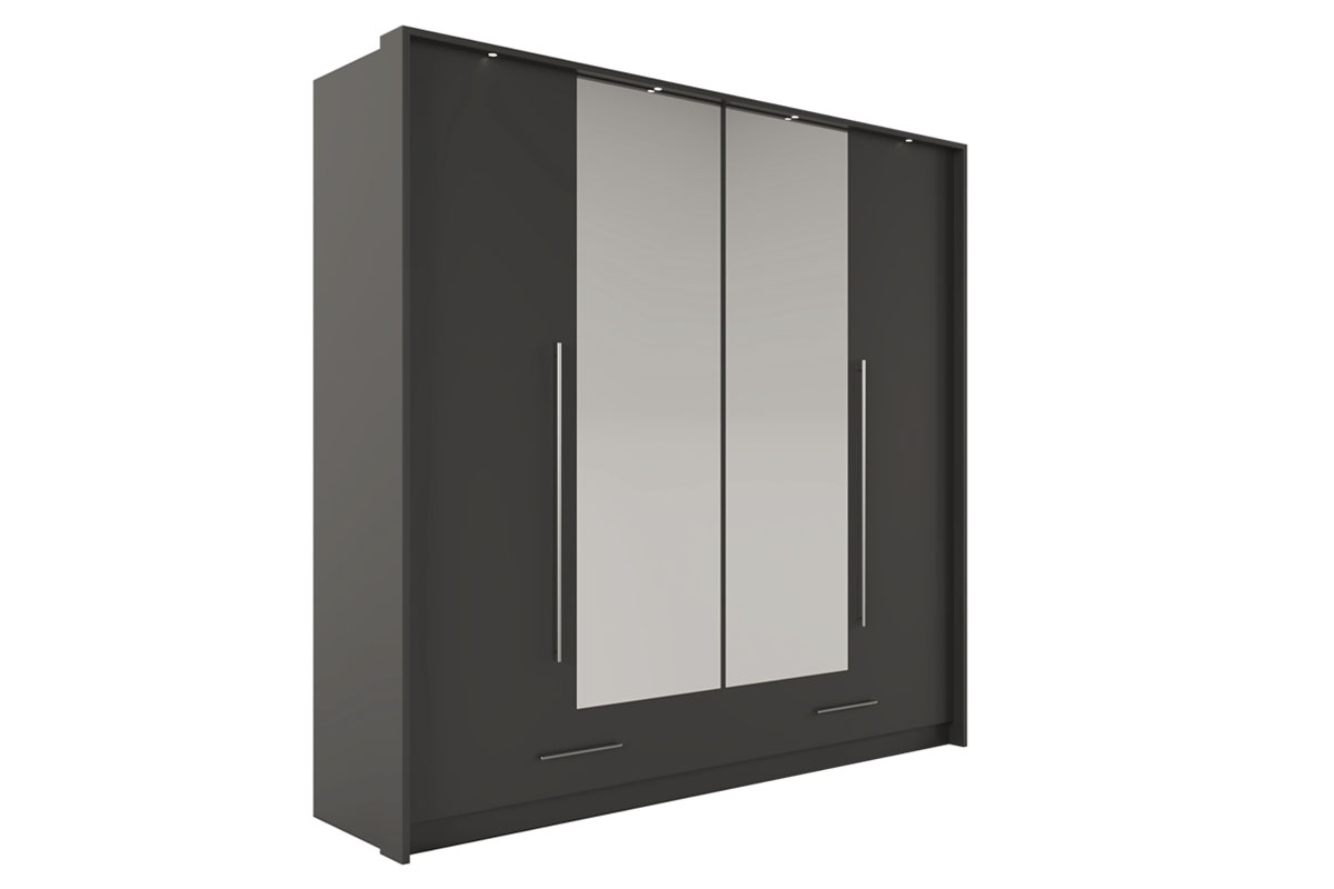 Skriňa do spálne Toledo 210 Grafit/Zrkadlo Skriňa Toledo