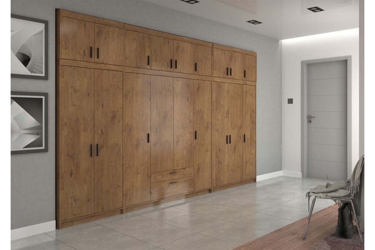 Nástavec Lena DL03 - 133 cm - dub lefkas tmavý třídveřová Nástavec do Skříně Lena DL03 - 133 cm - Dub Lefkas