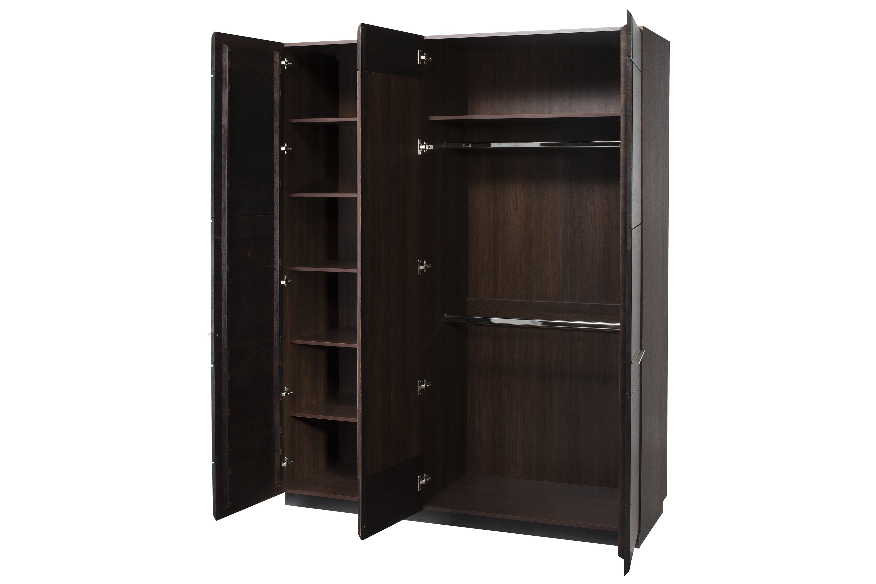 Skriňa Porti 73 - Čokoládový dub trojdverová Skriňa Porti 73 z zrkadlom 165 cm - Dub czekoladowy