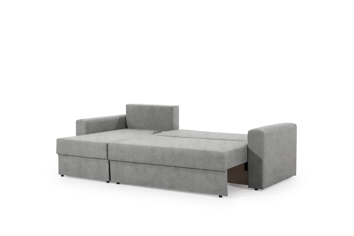 Rozkladacia rohová sedacia súprava Turias Mini ľavá - šedý ľahkočistiaci zamat Zetta 303 Rohová sedacia súprava Turias rozkladanie