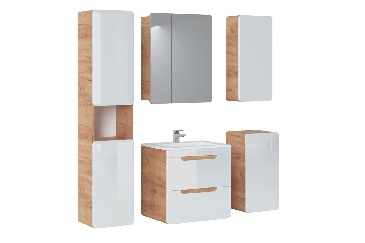 Keramické umyvadlo CFP-2050RB 50 cm Komplet koupelnového nábytku Aruba White - aranzacja 