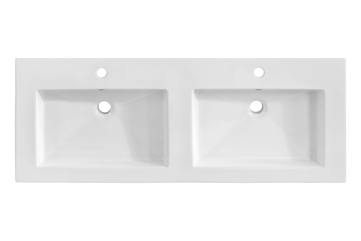 Dvojité keramické umyvadlo UM-8070 120 cm bílé dvojité umývadlo 