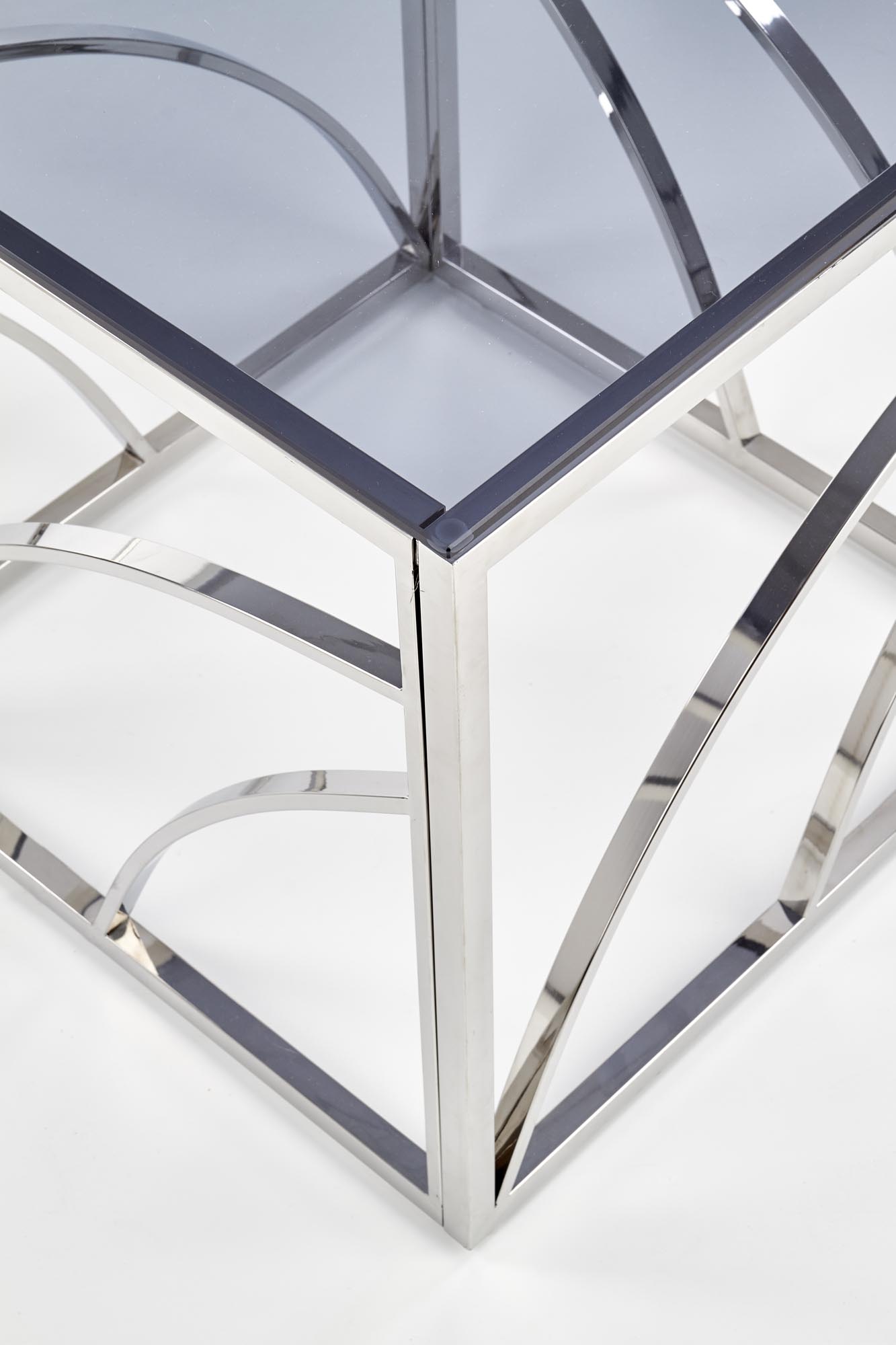 Konferenční stolek krychle Universe - stříbrná / kouřové sklo universe Čtverec Konferenční stolek, Rošt - Stříbrný, Sklo - kouřový