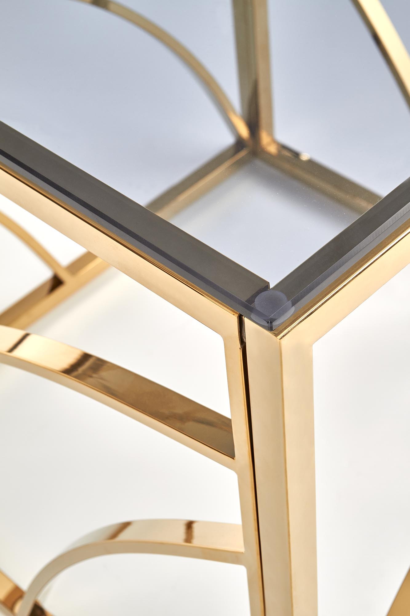 Konferenční stolek krychle Universe - zlatá / kouřové sklo universe Čtverec Konferenční stolek, Rošt - Žlutý, Sklo - kouřový