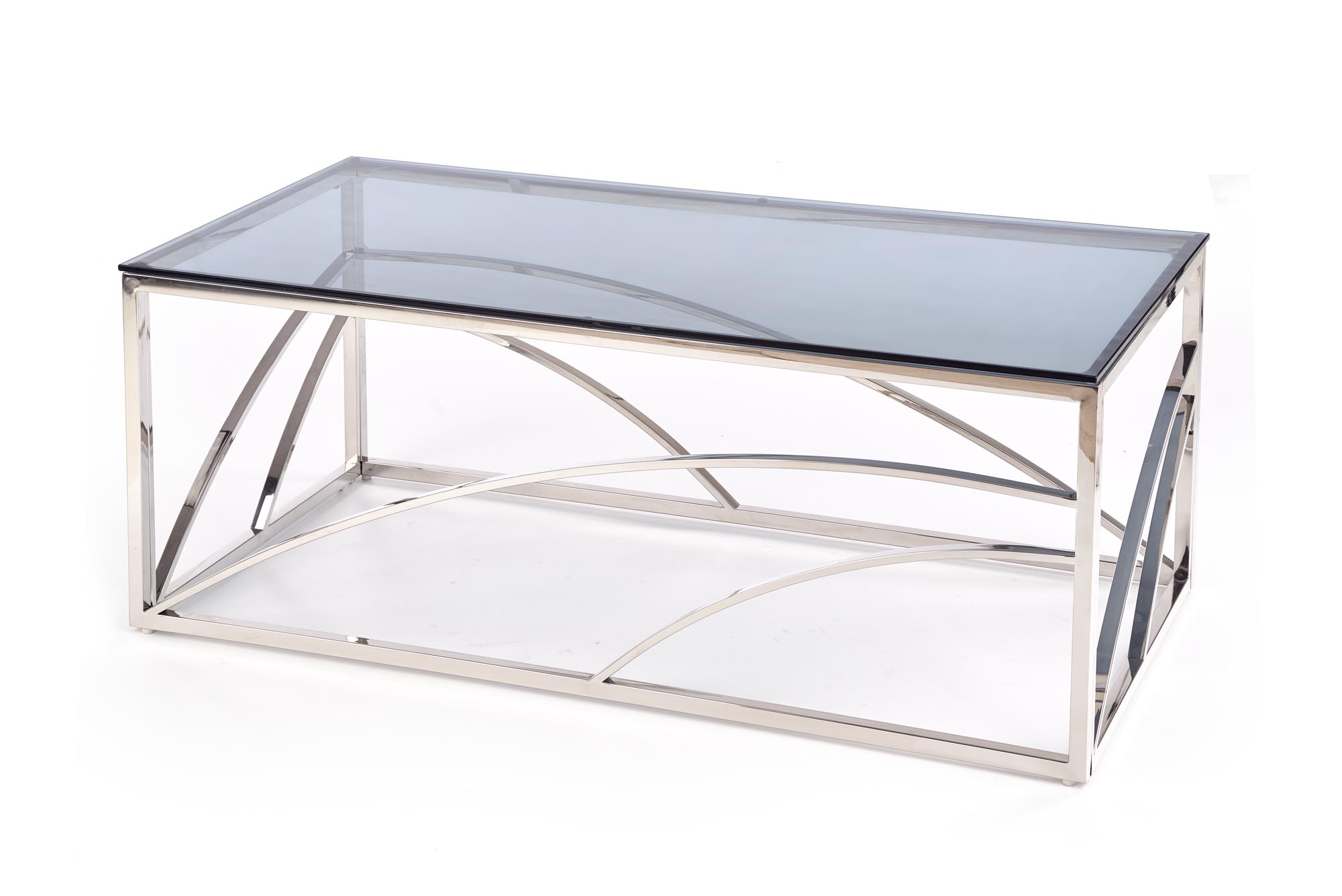 Konferenční stolek Universe - stříbrná / kouřové sklo universe Konferenční stolek, Rošt - Stříbrný, Sklo - kouřový
