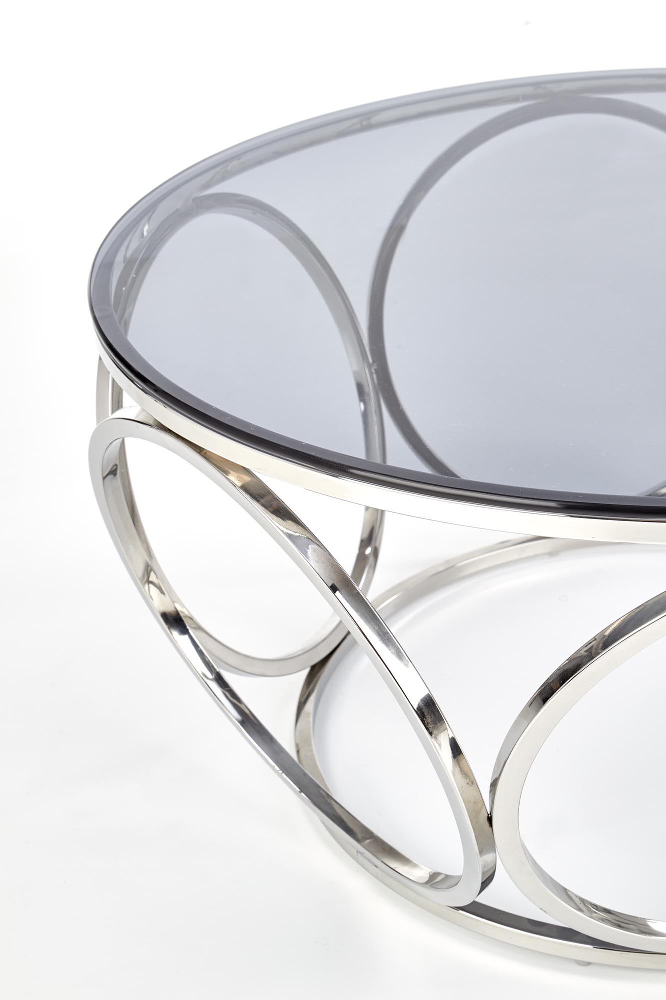 Konferenční stolek Venus - stříbrná / kouřové sklo venus Konferenční stolek, Rošt - Stříbrný, Sklo - kouřový