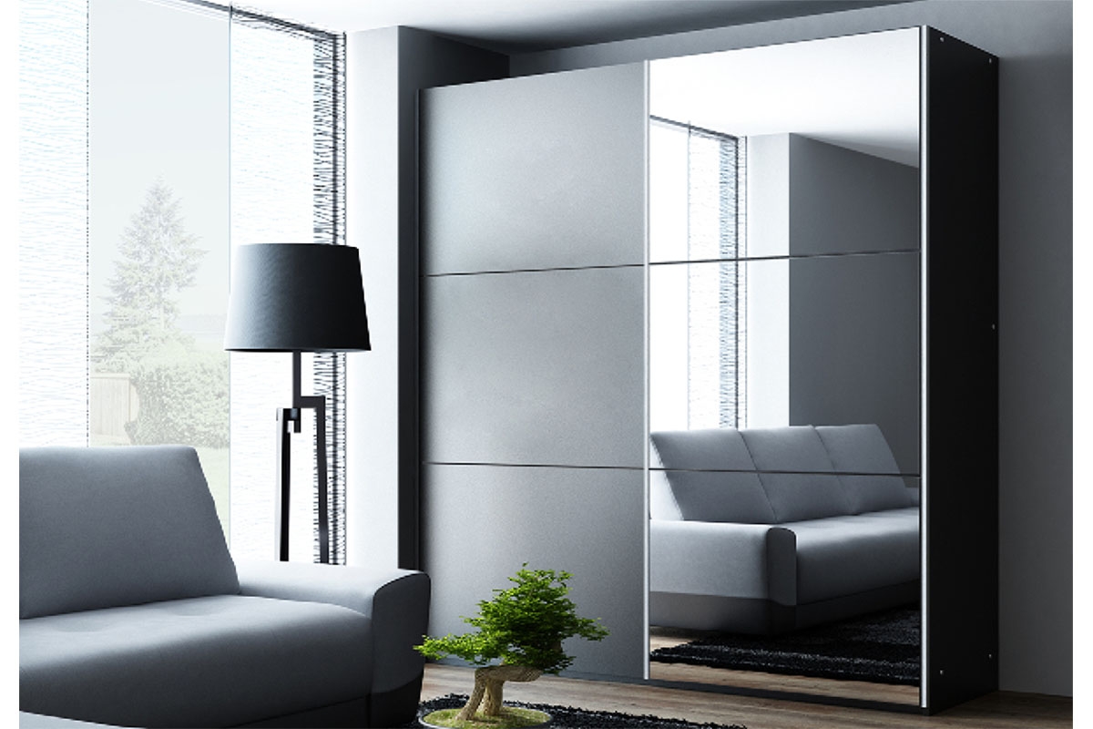 Šatní skříň Vigo 120 cm se zrcadlem - grafit skříň Vigo aranzacja