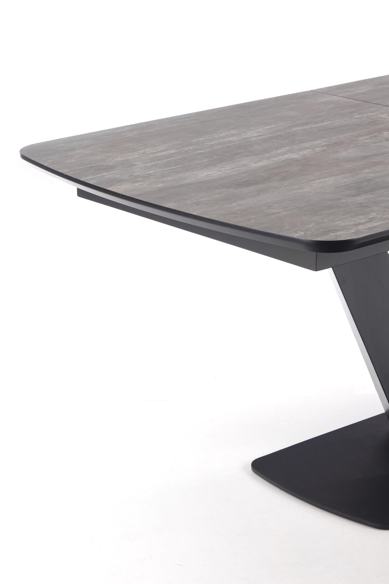 Rozkladací jedálenský stôl VINSTON 180-230x95 cm - tmavosivá / čierna / čierna vinston Stôl rozkladany, Pracovná doska - tmavý popol / Čierny, Nohy - Čierny