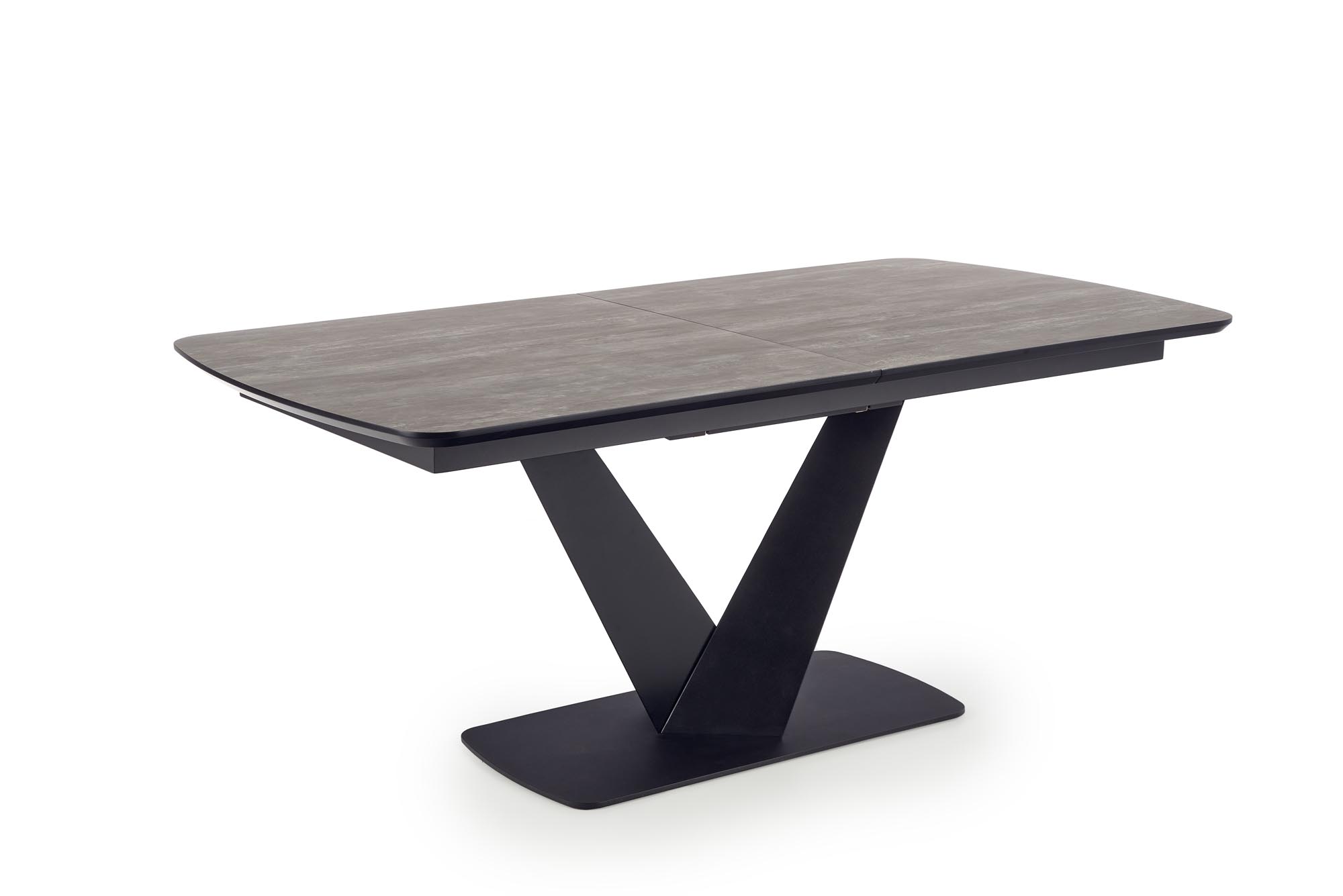 Rozkladací jedálenský stôl VINSTON 180-230x95 cm - tmavosivá / čierna / čierna vinston Rozkládací stôl, Pracovná doska - ciemny popol / Čierny, nogi - Čierny