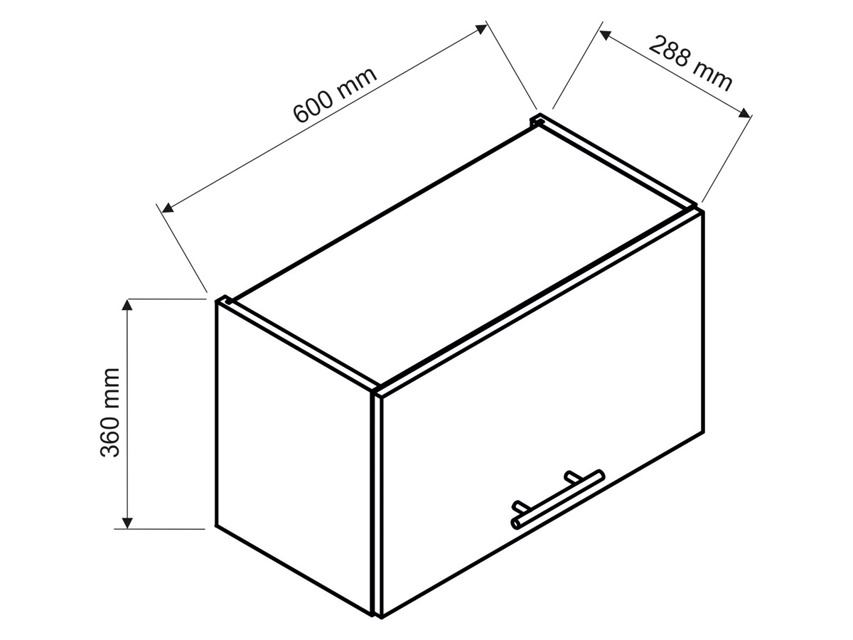 Vita W60 OKGR - závesná digestorová Rozmery