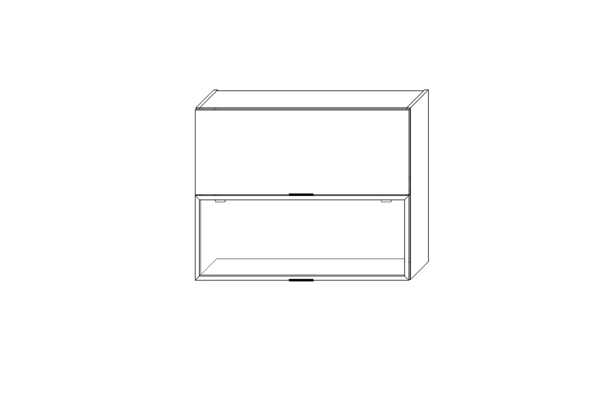 Závěsná prosklená skříňka Italia WWPO 9/72 BLUM HK-XS - černý rám Italia WWPO 9/72 BLUM HK-XS - Skříňka závěsná prosklená z ramka czarna