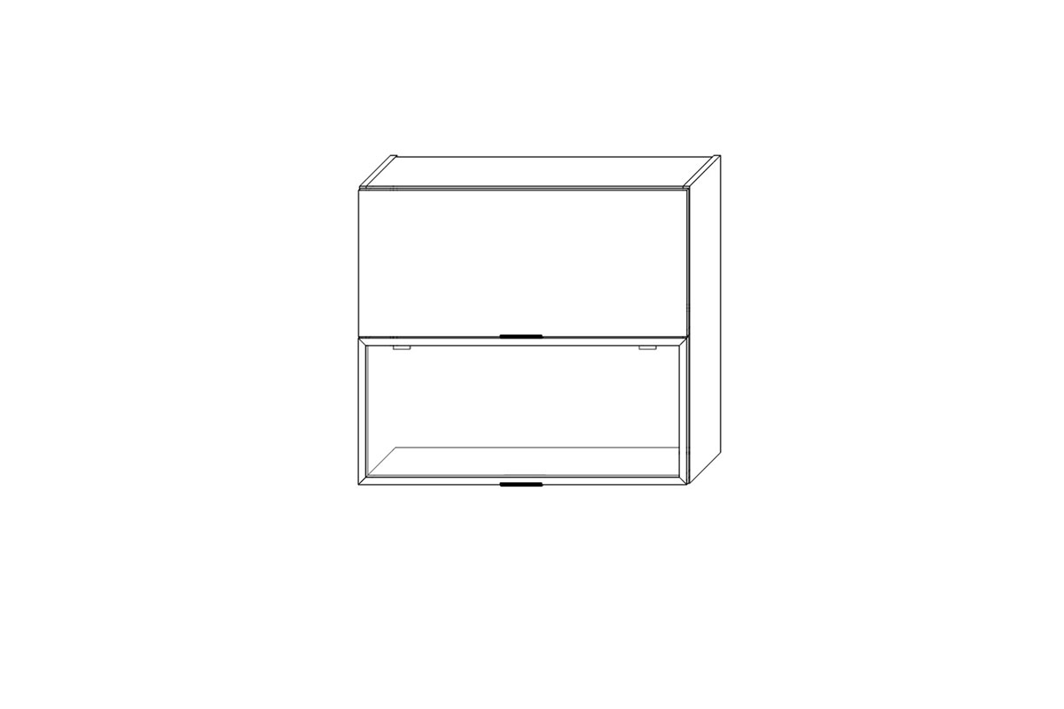 Italia WWPO 8/72 BLUM HK -XS - závesná skrinka presklená s rámikom čierna Italia WWPO 8/72 BLUM HK-XS - Skrinka závesná presklená z ramka czarna