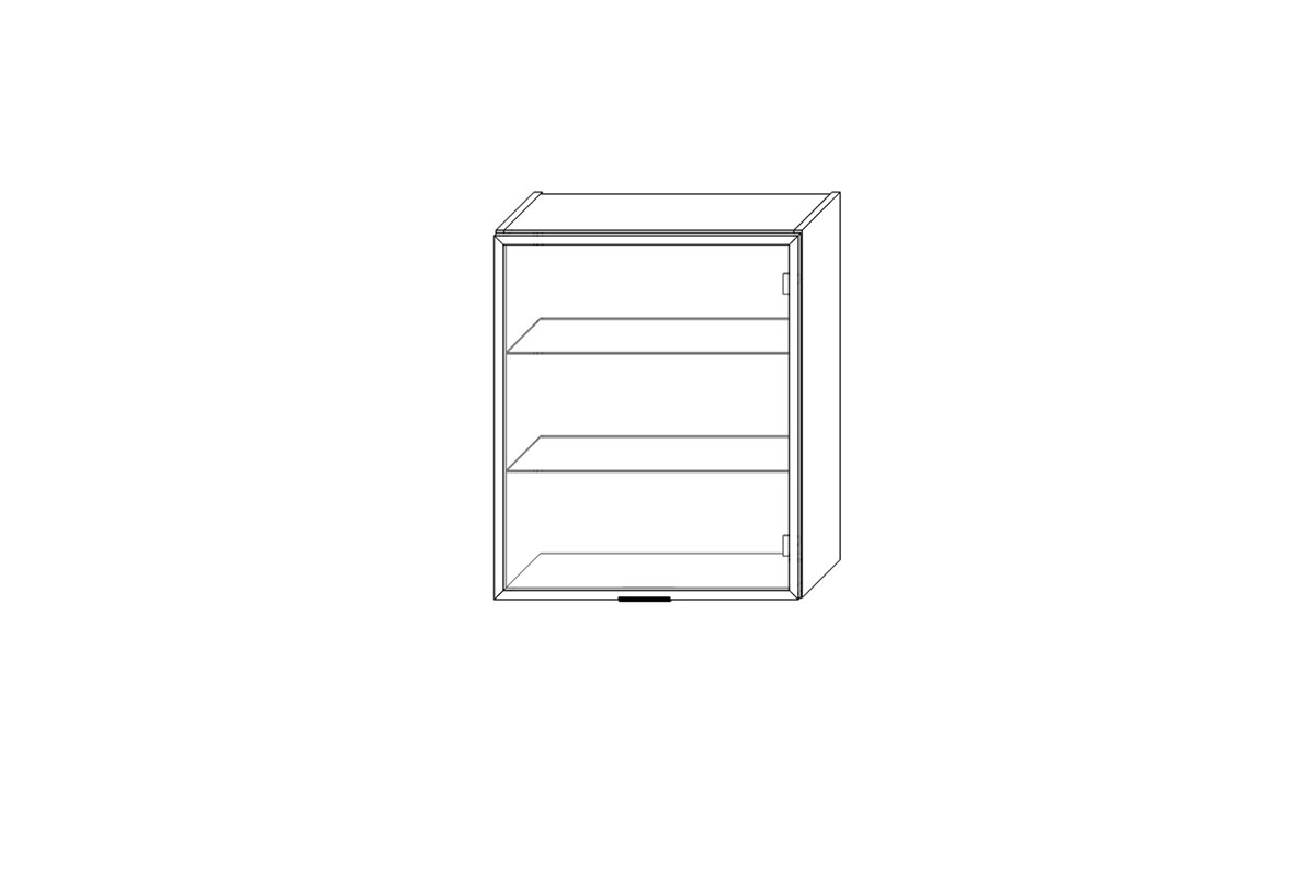 Italia WW 6/72 - závesná skrinka jednodverová presklená s rámikom čierna Italia WW 6/72 - závesná skrinka jednodverová presklená z ramka czarna