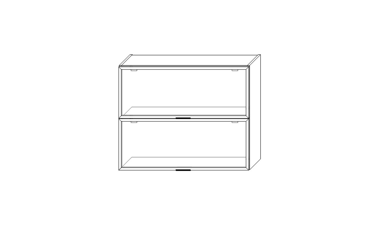 Závěsná prosklená skříňka Italia WOW 9/72 BLUM HK-XS - černý rám Italia WOW 9/72 BLUM HK-XS - Skříňka závěsná prosklená z ramka czarna
