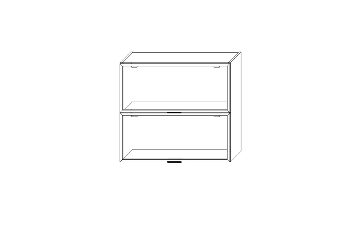 Závěsná prosklená skříňka Italia WOW 8/72 BLUM HK-XS - černý rám Italia WOW 8/72 BLUM HK-XS - Skříňka závěsná prosklená z ramka czarna