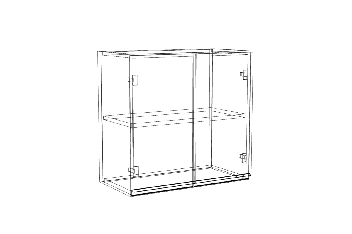 Závěsná kuchyňská skříňka Lamja W6/58 2D 58 cm dvoudveřová Lamja W 6/58 2D - szkic Skříňky 