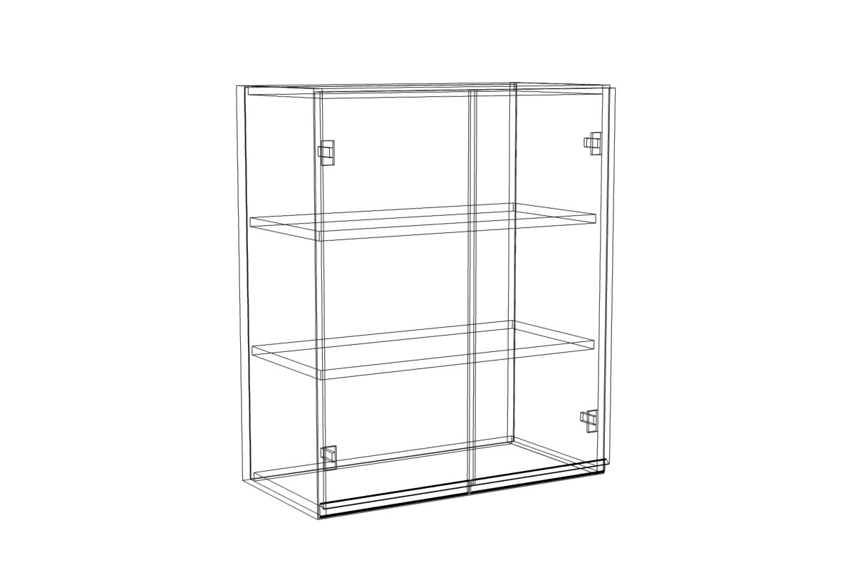 Závěsná kuchyňská skříňka Lamja W6/72 2D dvoudveřová Lamja W 6/72 2D - szkic Skříňky