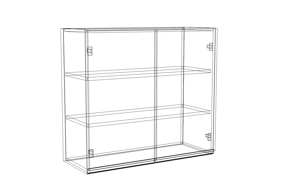 Závěsná kuchyňská skříňka Lamja W8/72 dvoudveřová Lamja W 8/72 - szkic Skříňky